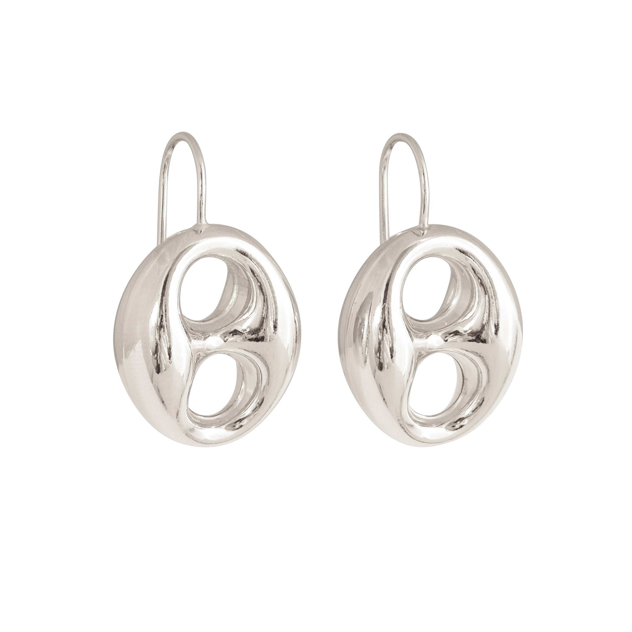LOEL SILVER ANCHOR MARINER DROP EARRINGS