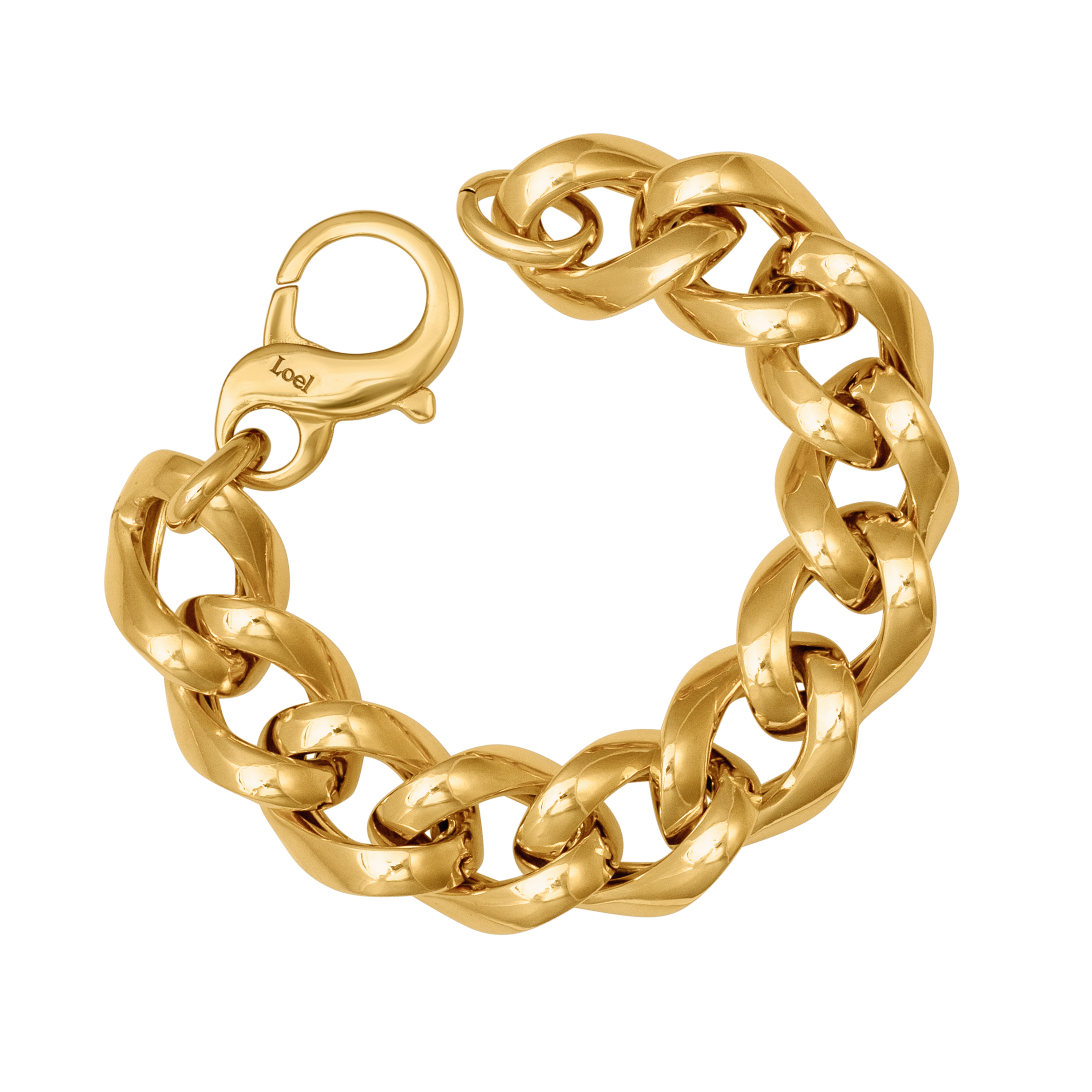 GOLD THICK CURB CHAIN BRACELET