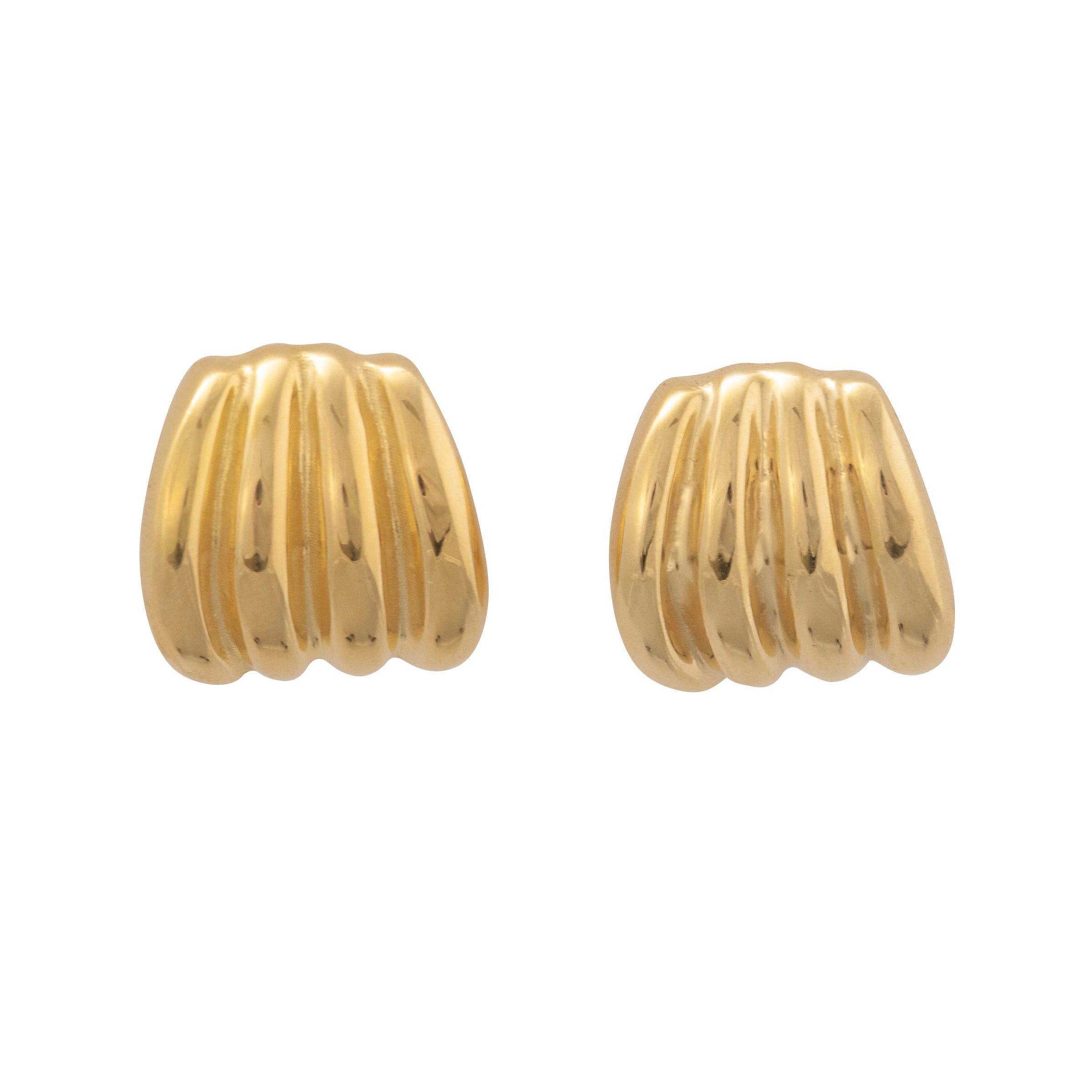 GOLD RIPPLE STUD EARRINGS