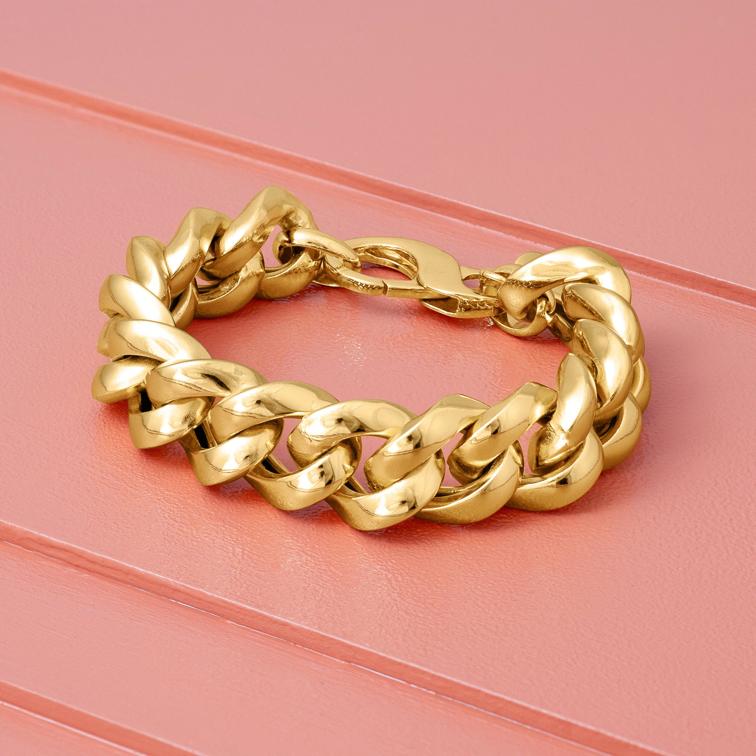 Chunky Gold Curb Chain Bracelet