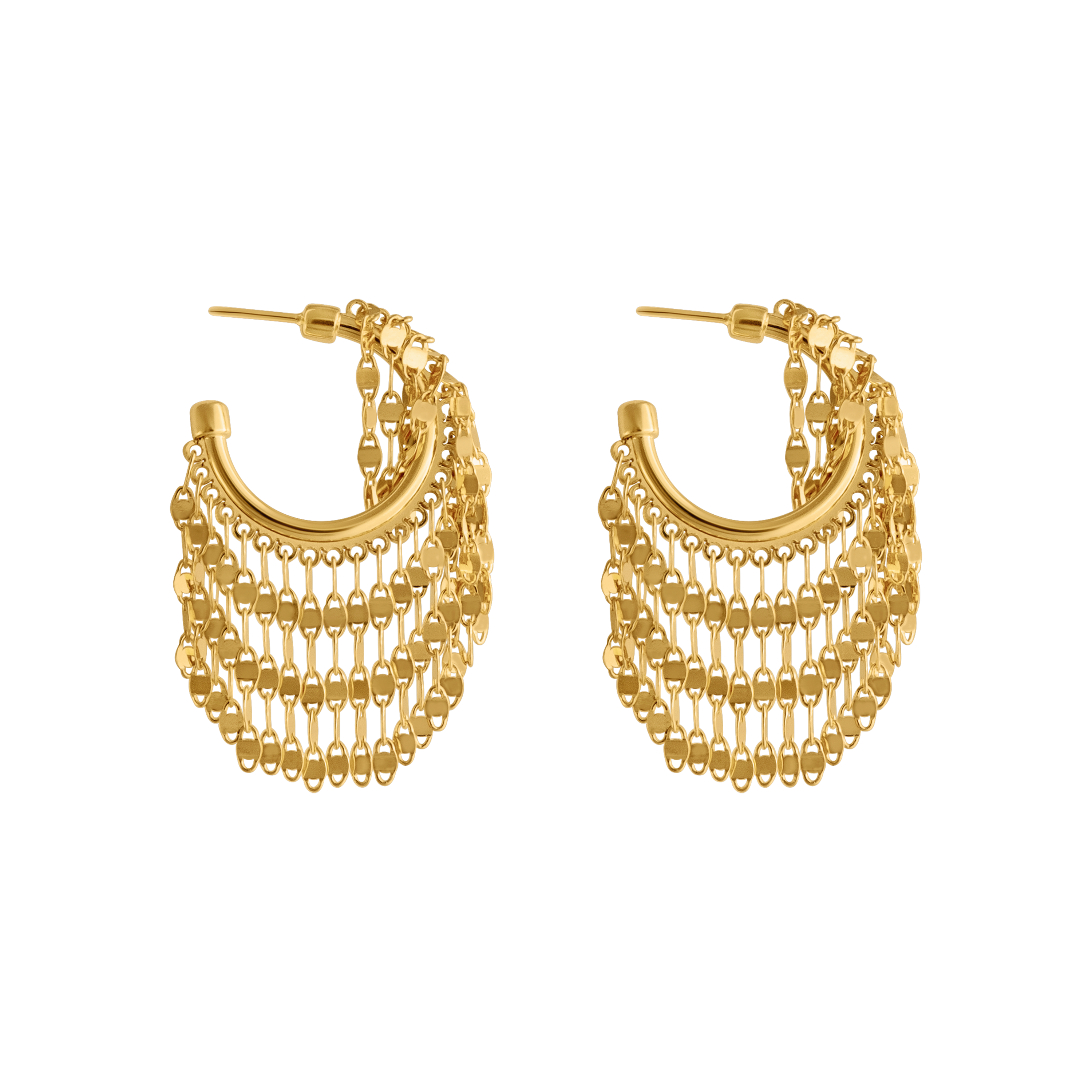 GOLD DISCO HOOP EARRINGS