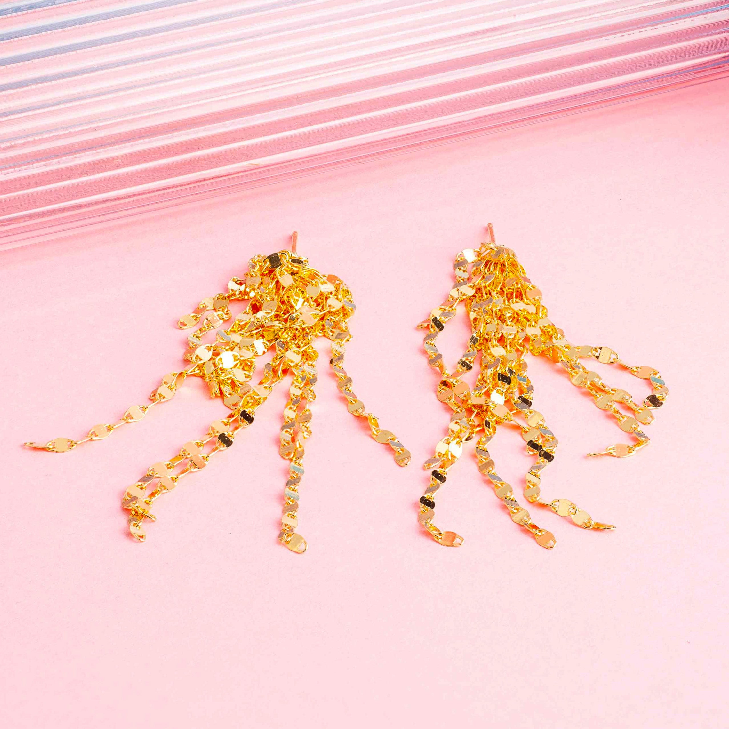 GOLD DISCO DROP EARRINGS