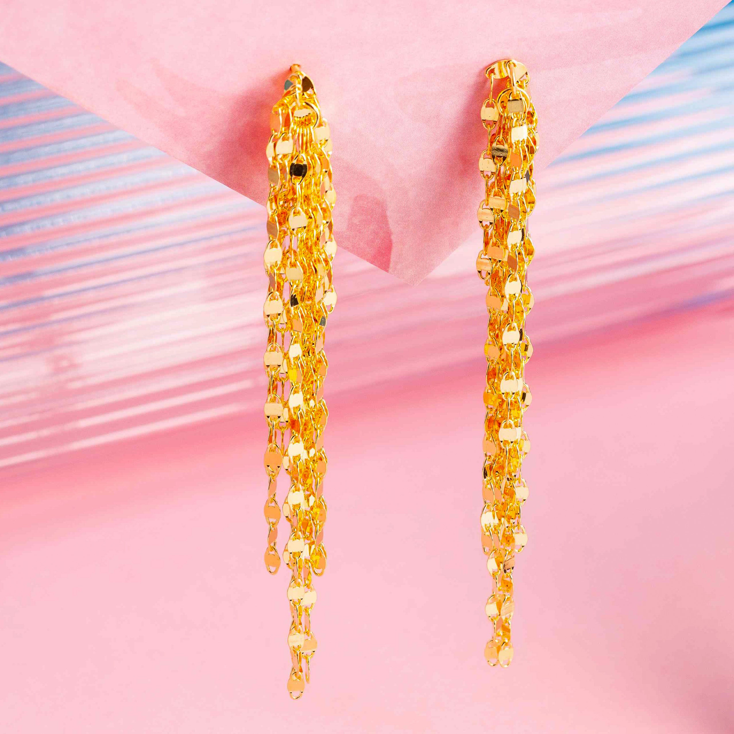 GOLD DISCO DROP EARRINGS