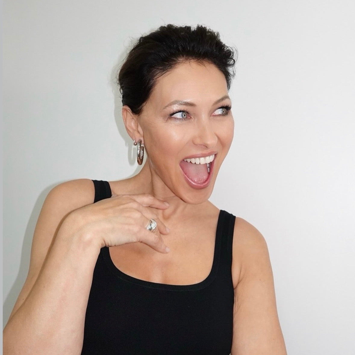 Emma Willis on Strictly wearing LOEL Silver Hammered Hoop Earrings