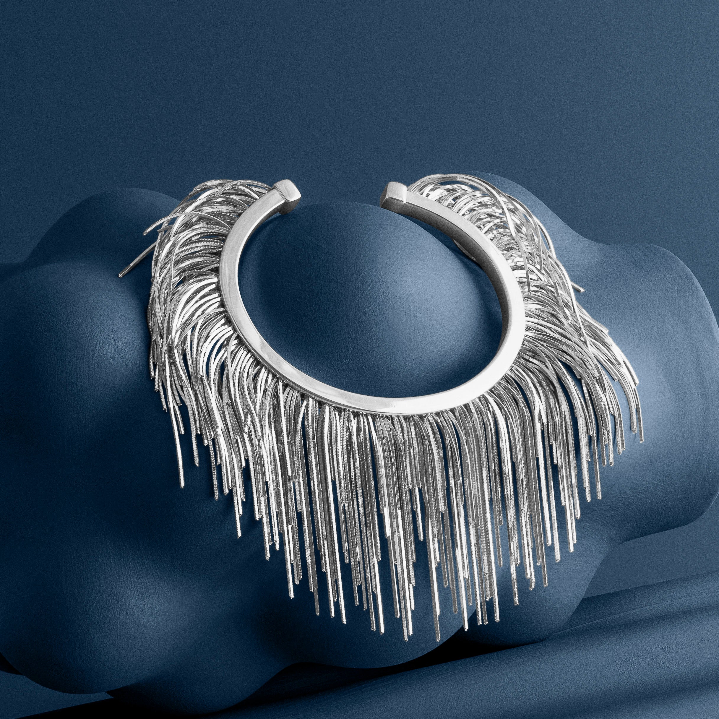 SILVER FEATHER CUFF