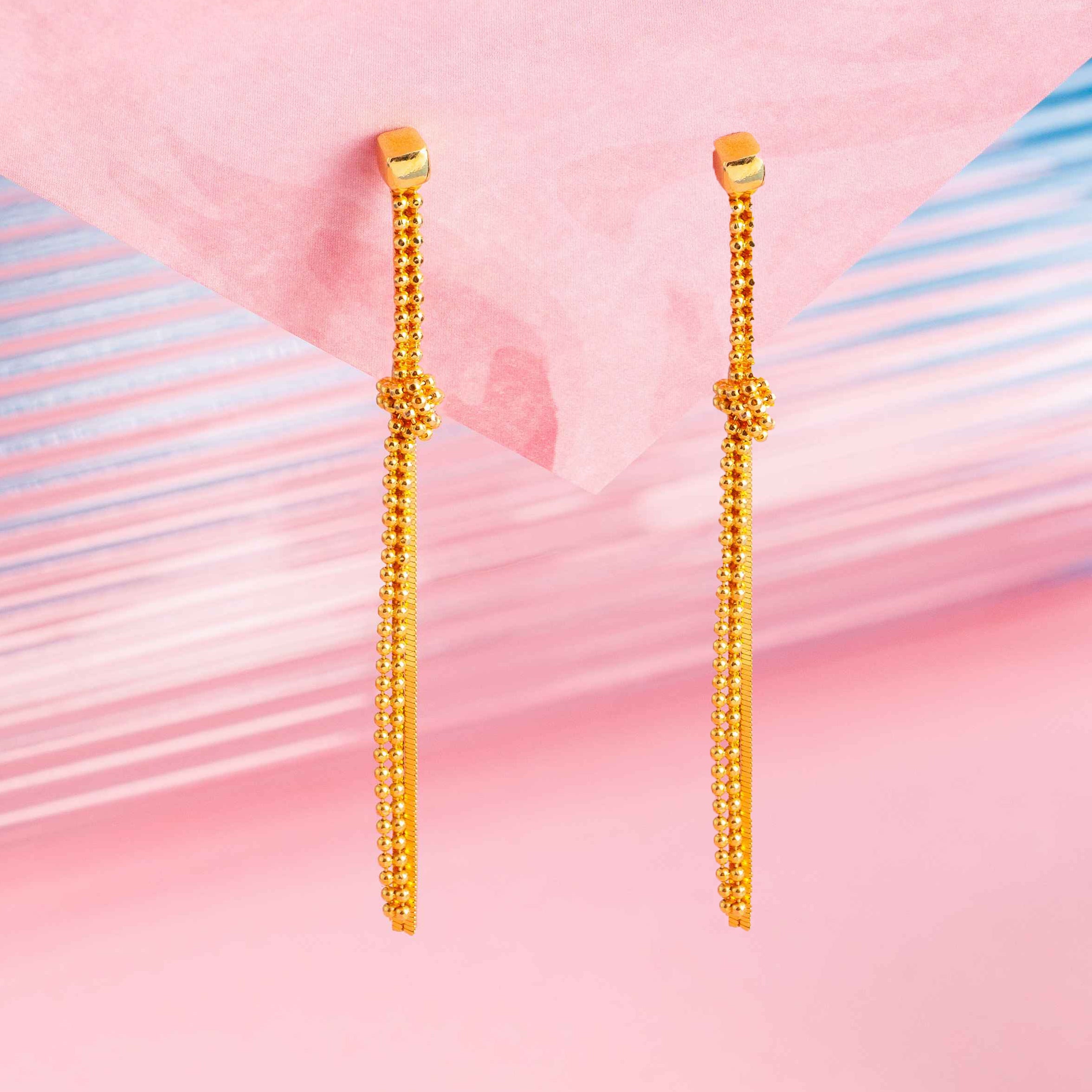 GOLD KNOT CHAIN EARRINGS