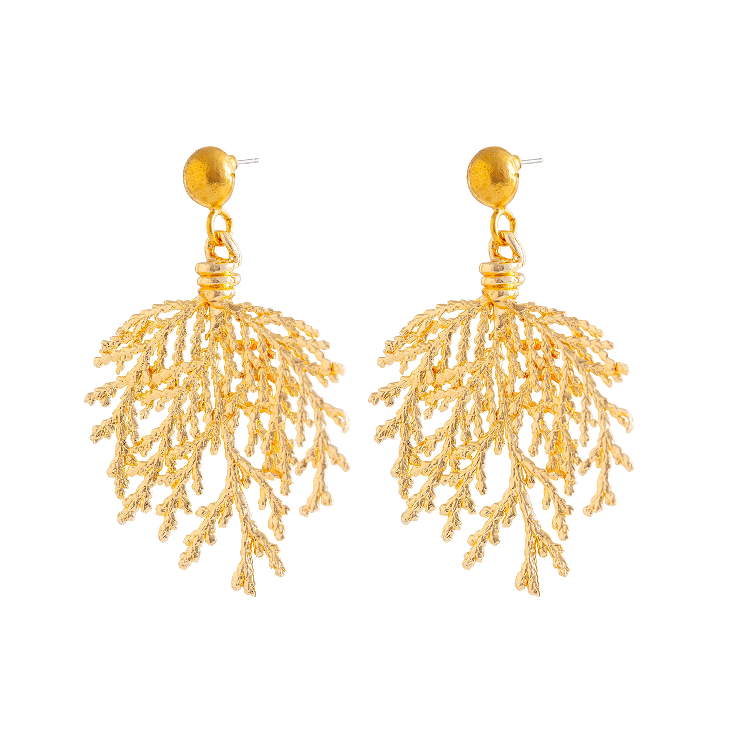 GOLD CORAL DROP EARRINGS