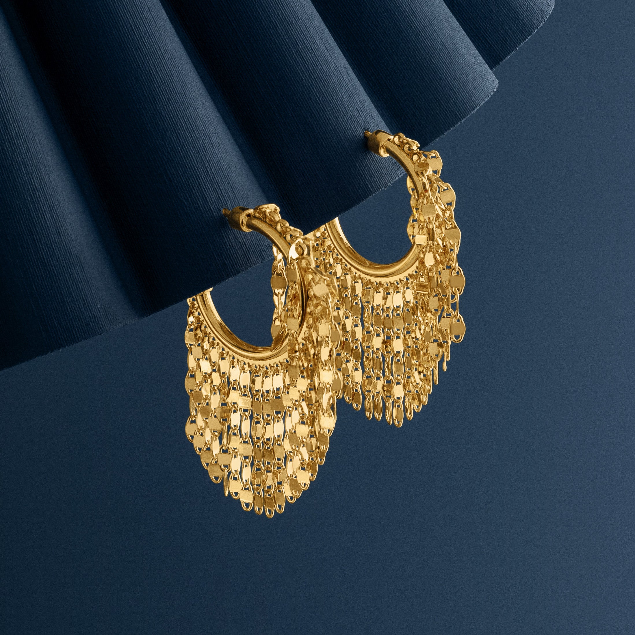 GOLD DISCO HOOP EARRINGS