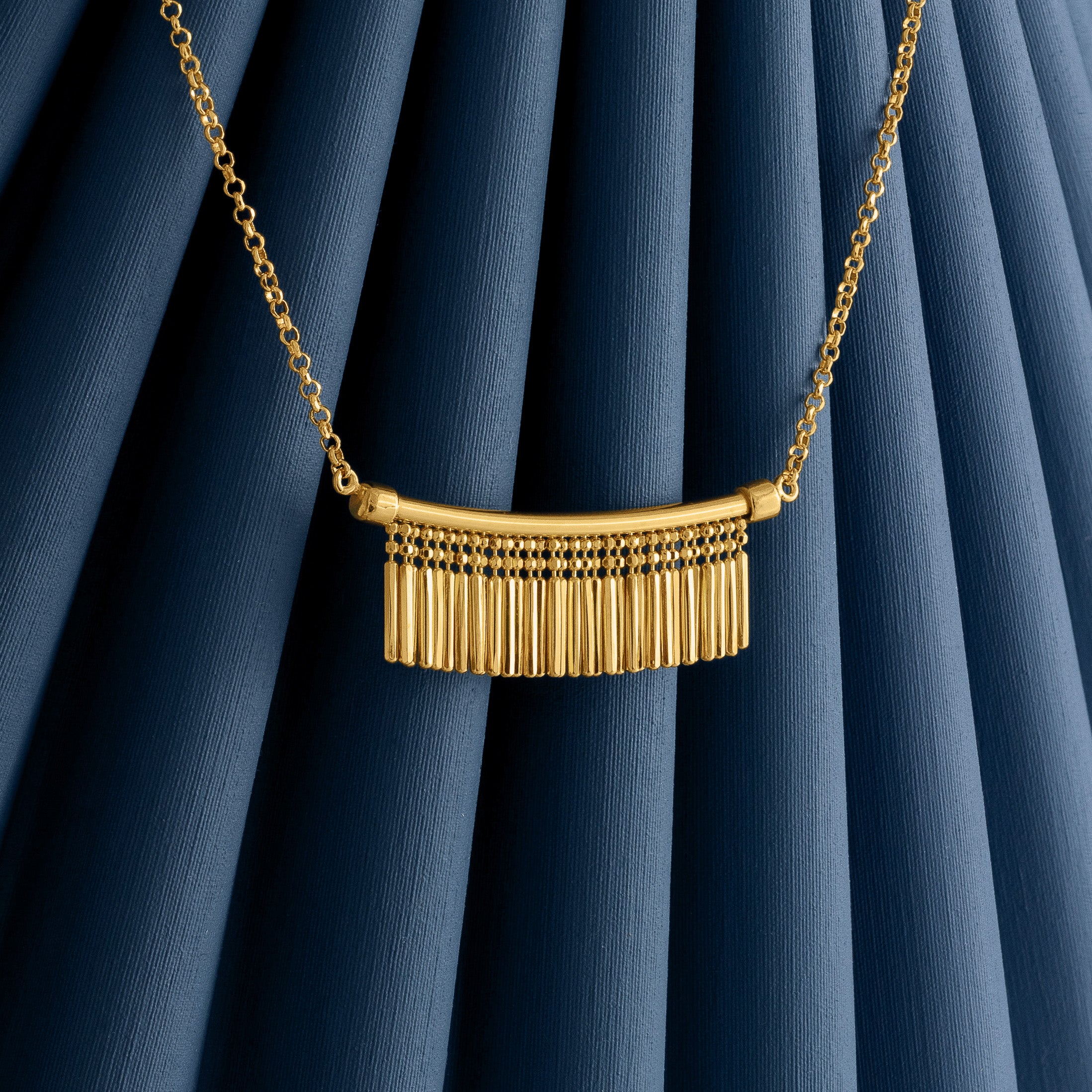 GOLD TASSEL CHARM NECKLACE