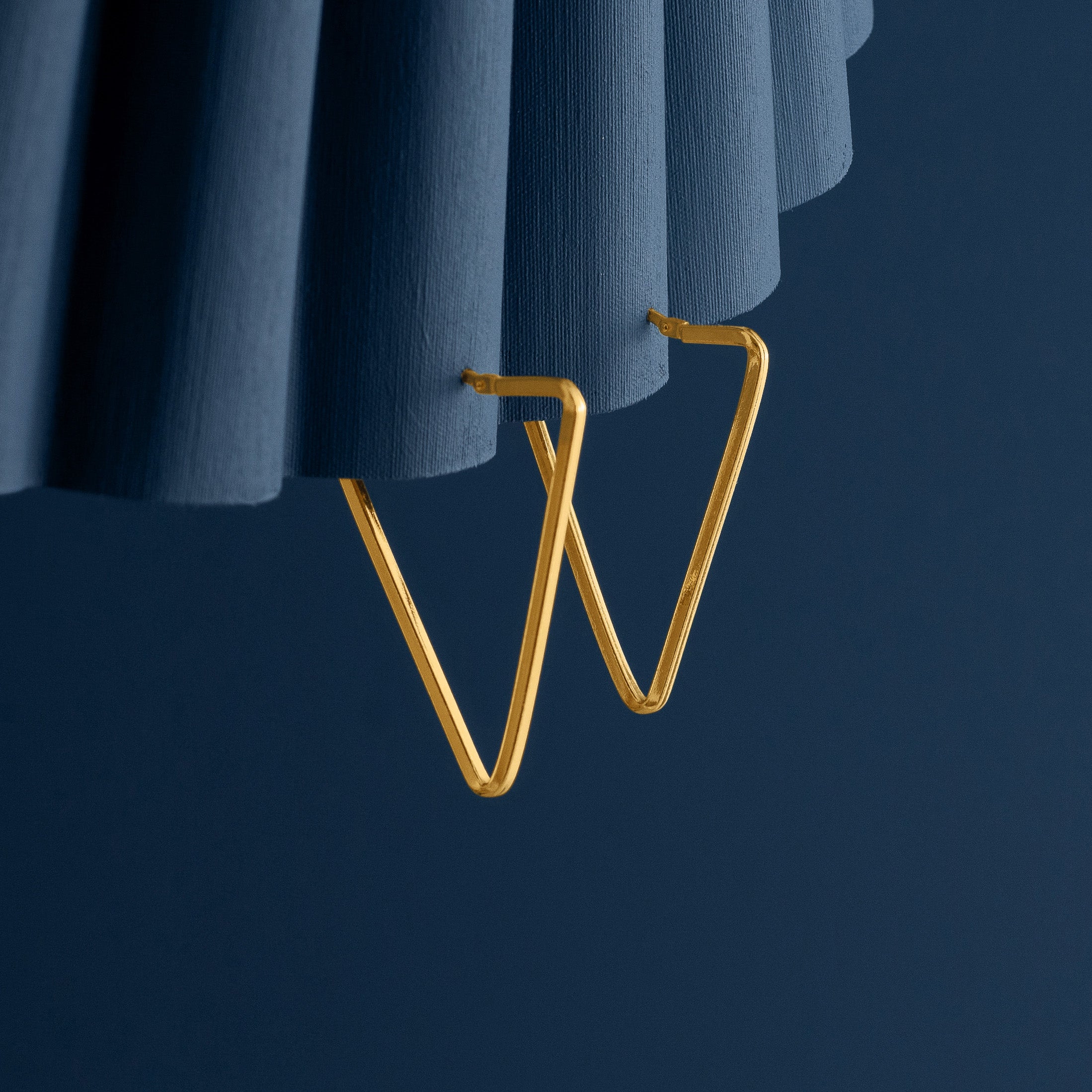 GOLD TRIANGLE HOOP EARRINGS