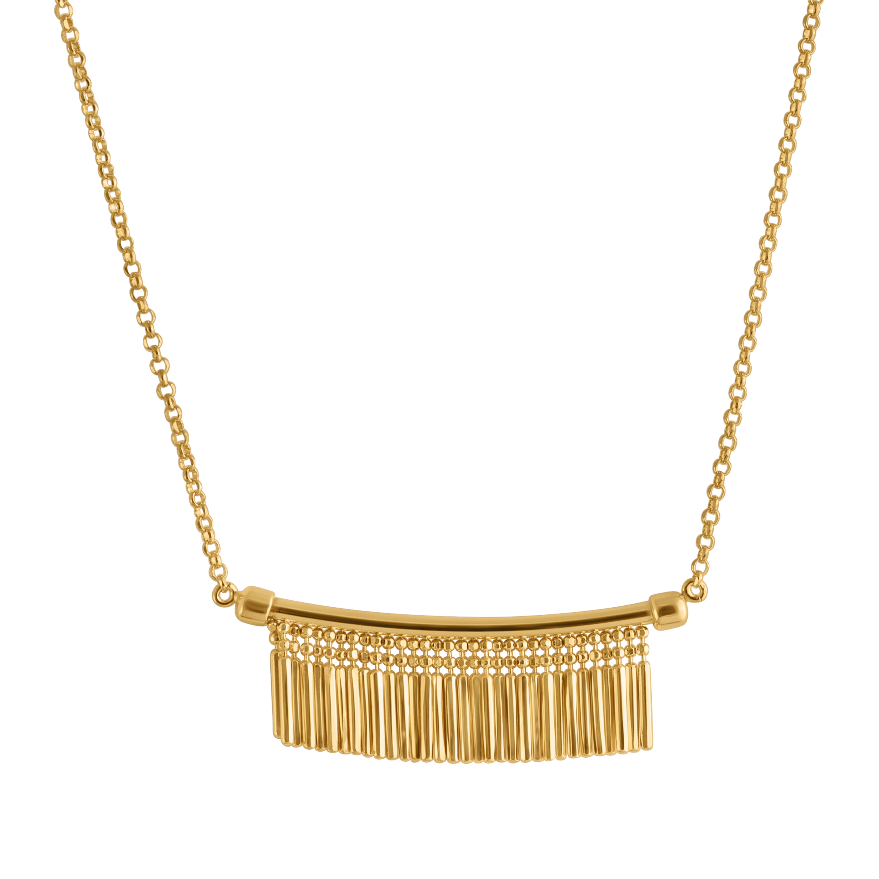 GOLD TASSEL CHARM NECKLACE