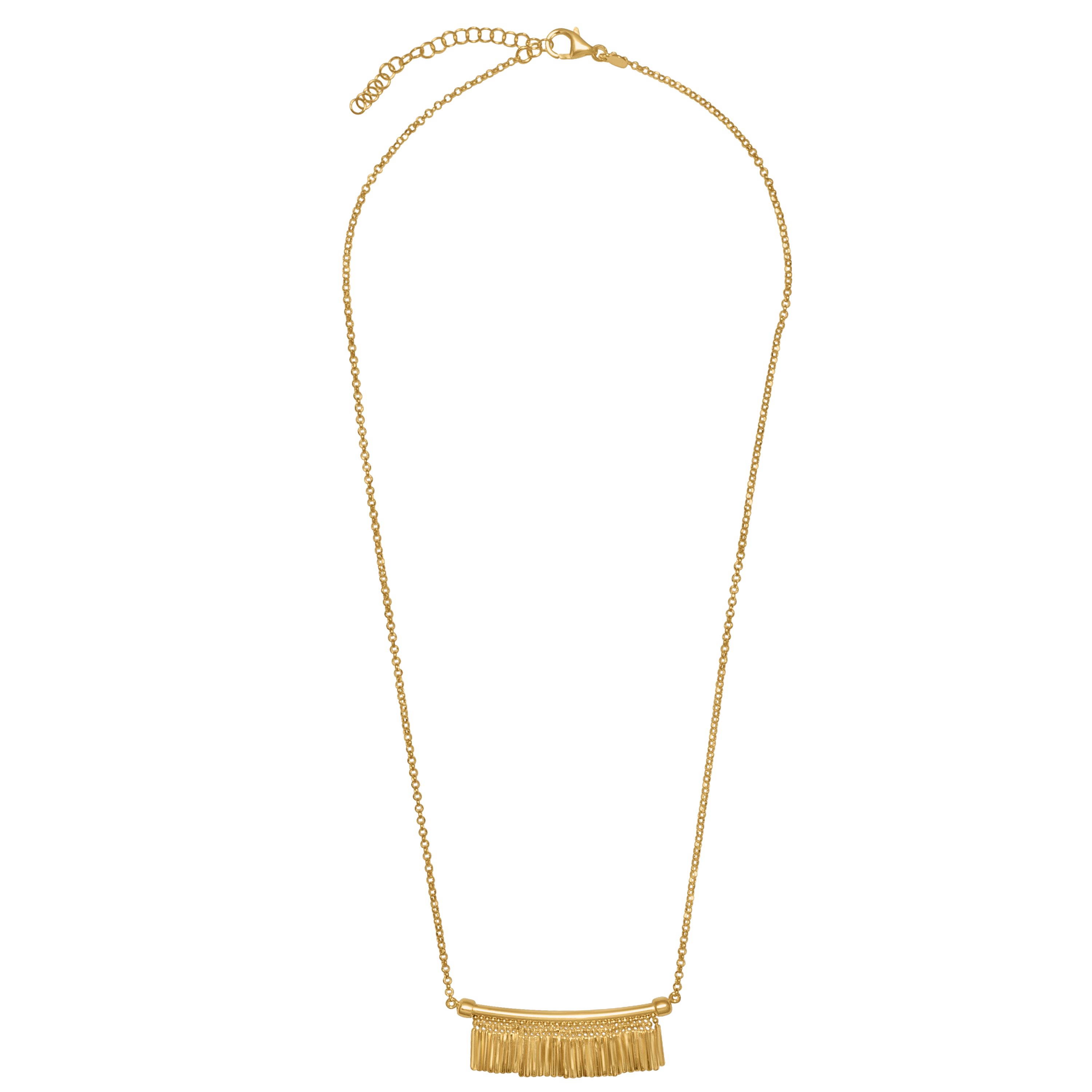 GOLD TASSEL CHARM NECKLACE
