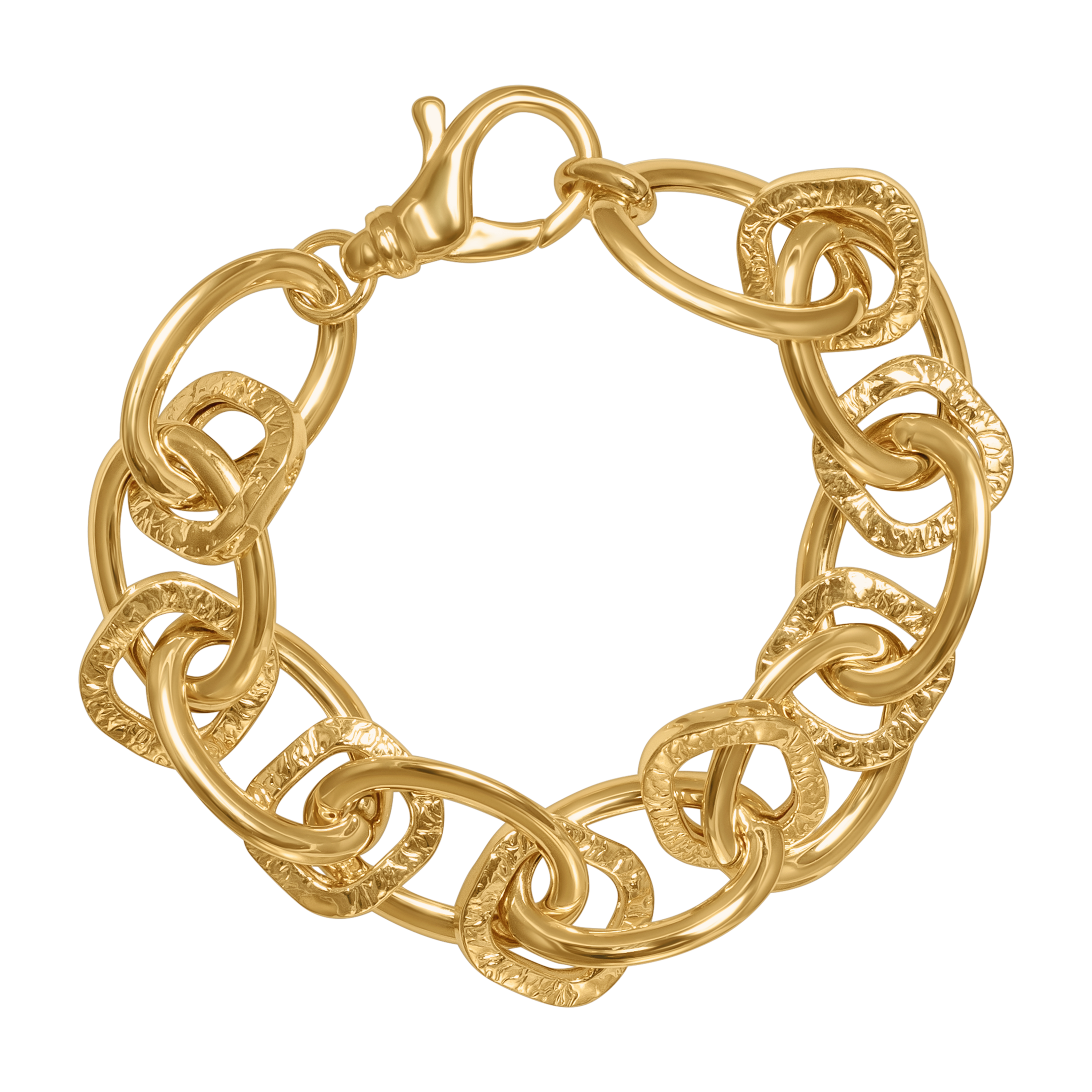 GOLD TEXTURED MULTIPLE CHAIN BRACELET