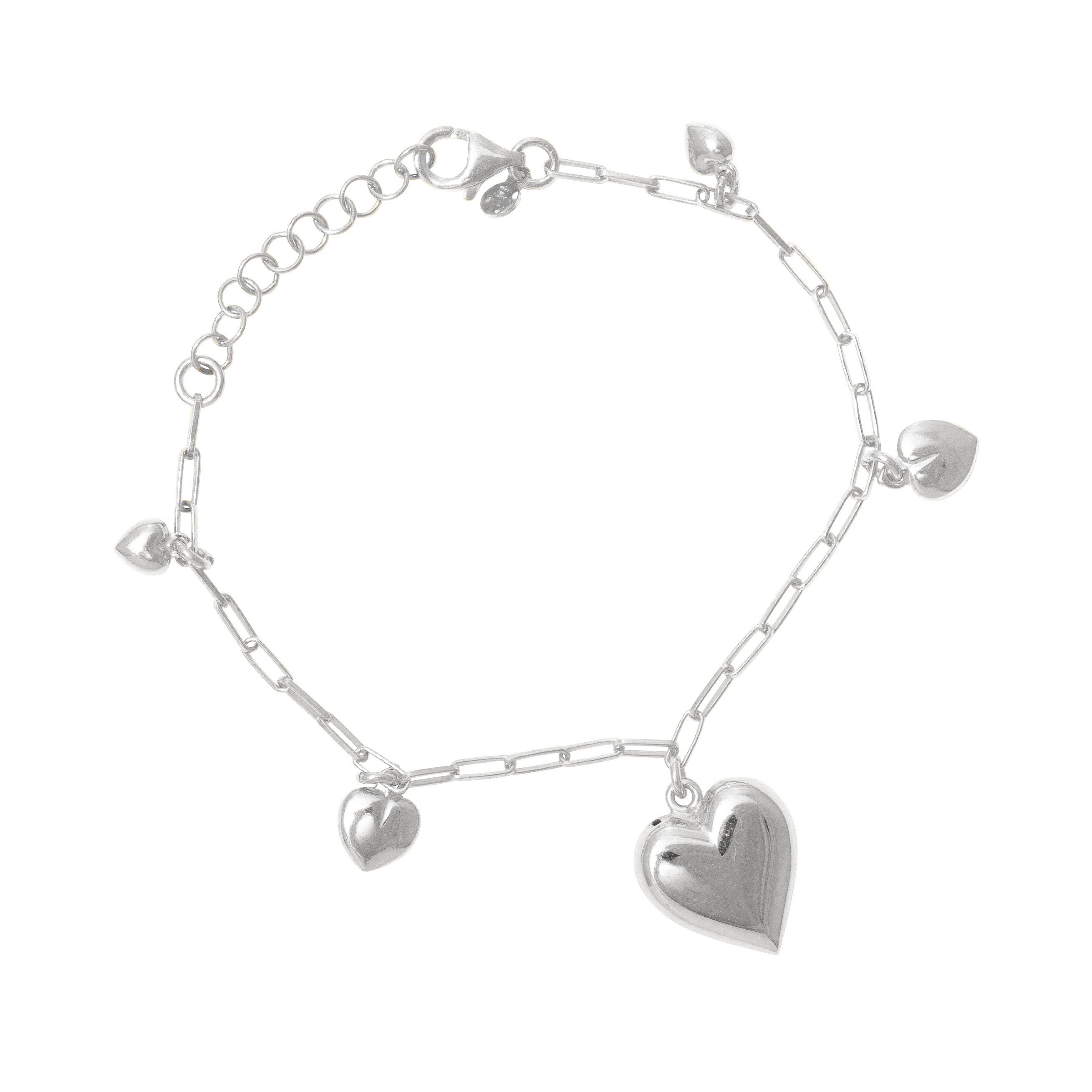 SILVER HEART CHARM BRACELET