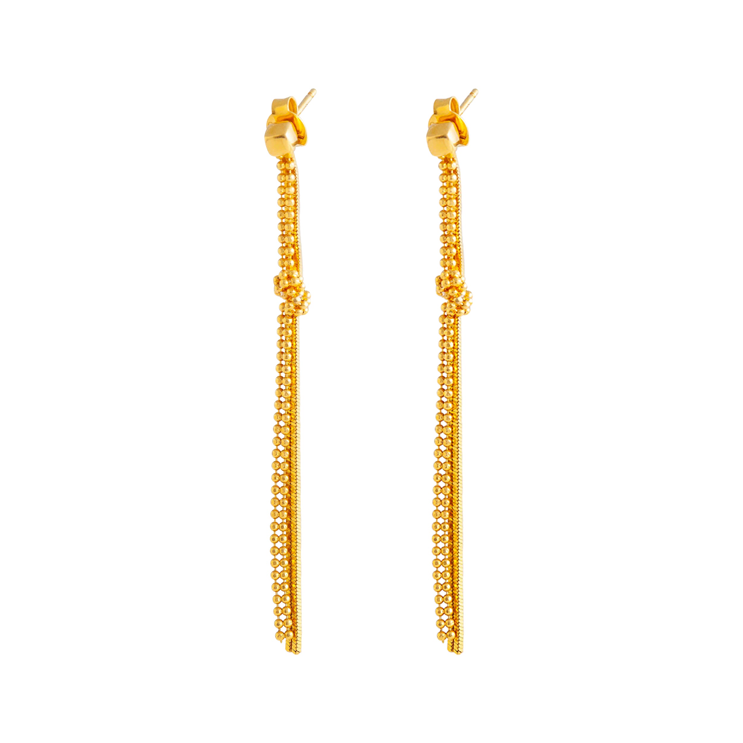 GOLD KNOT CHAIN EARRINGS