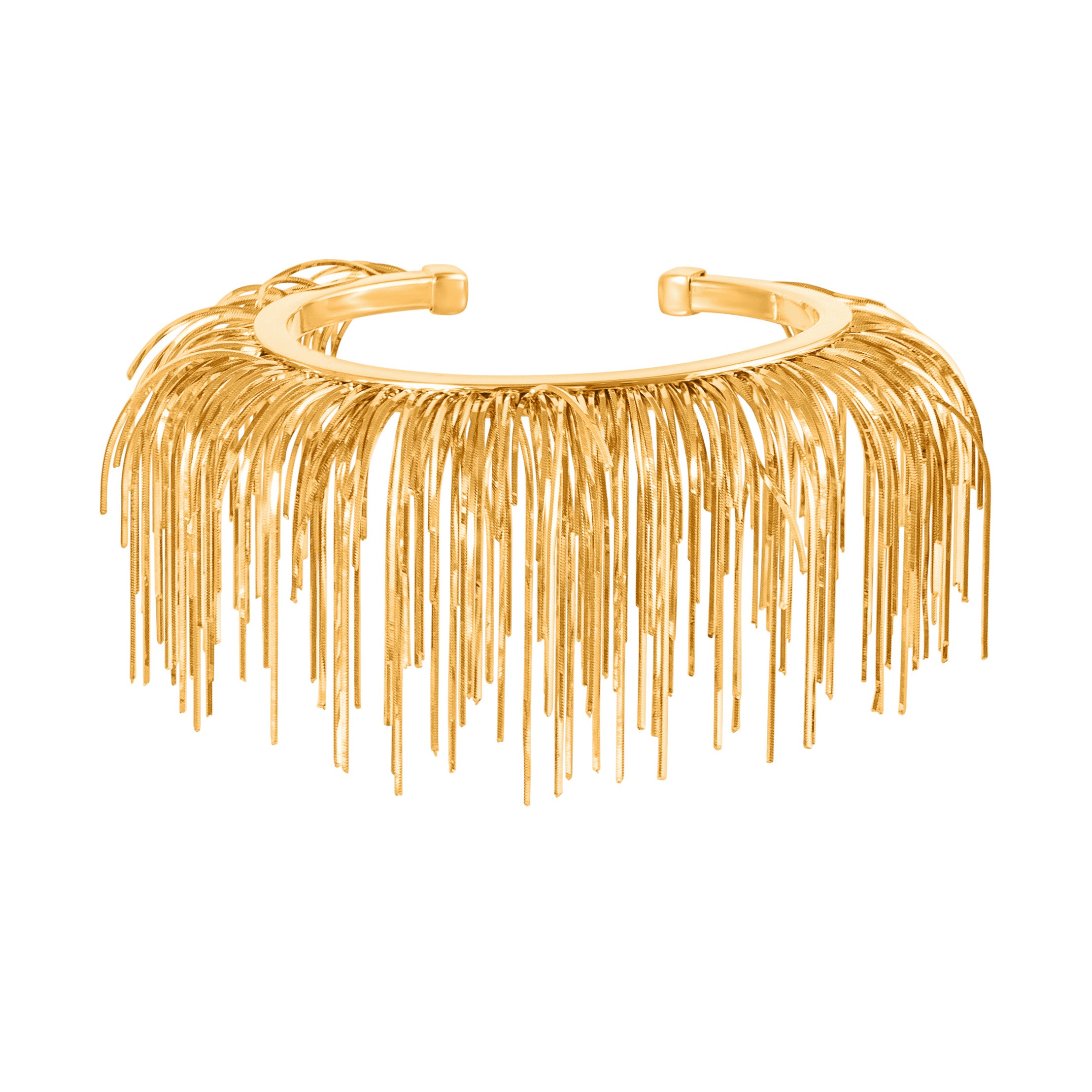 Loel Gold Feather Cuff on white