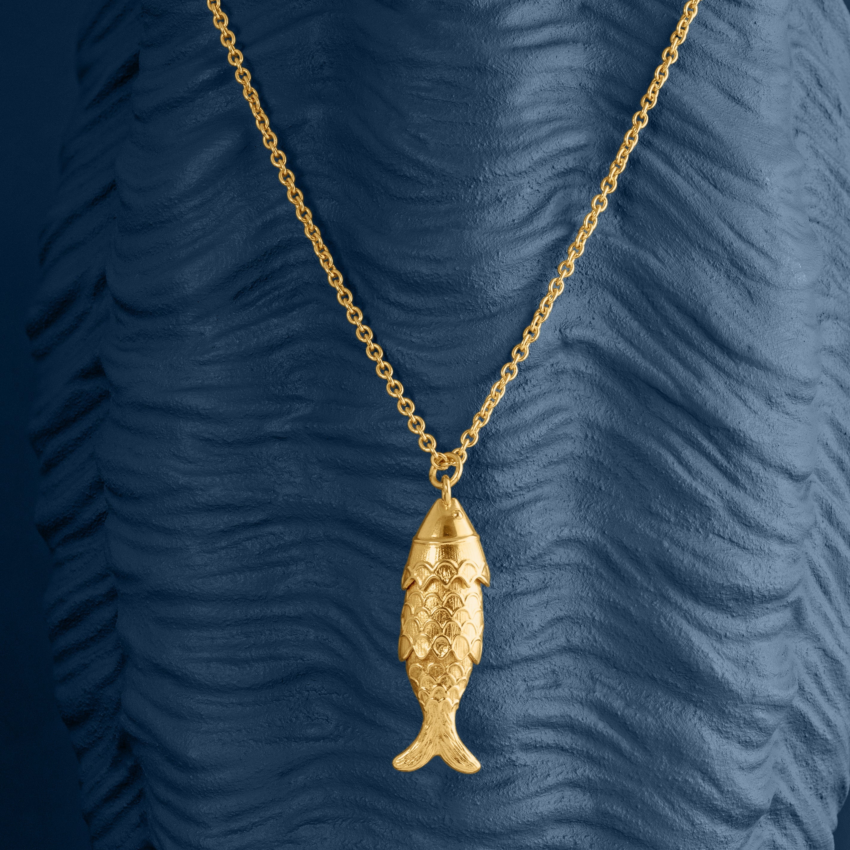 Loel large gold fish pendant on chain