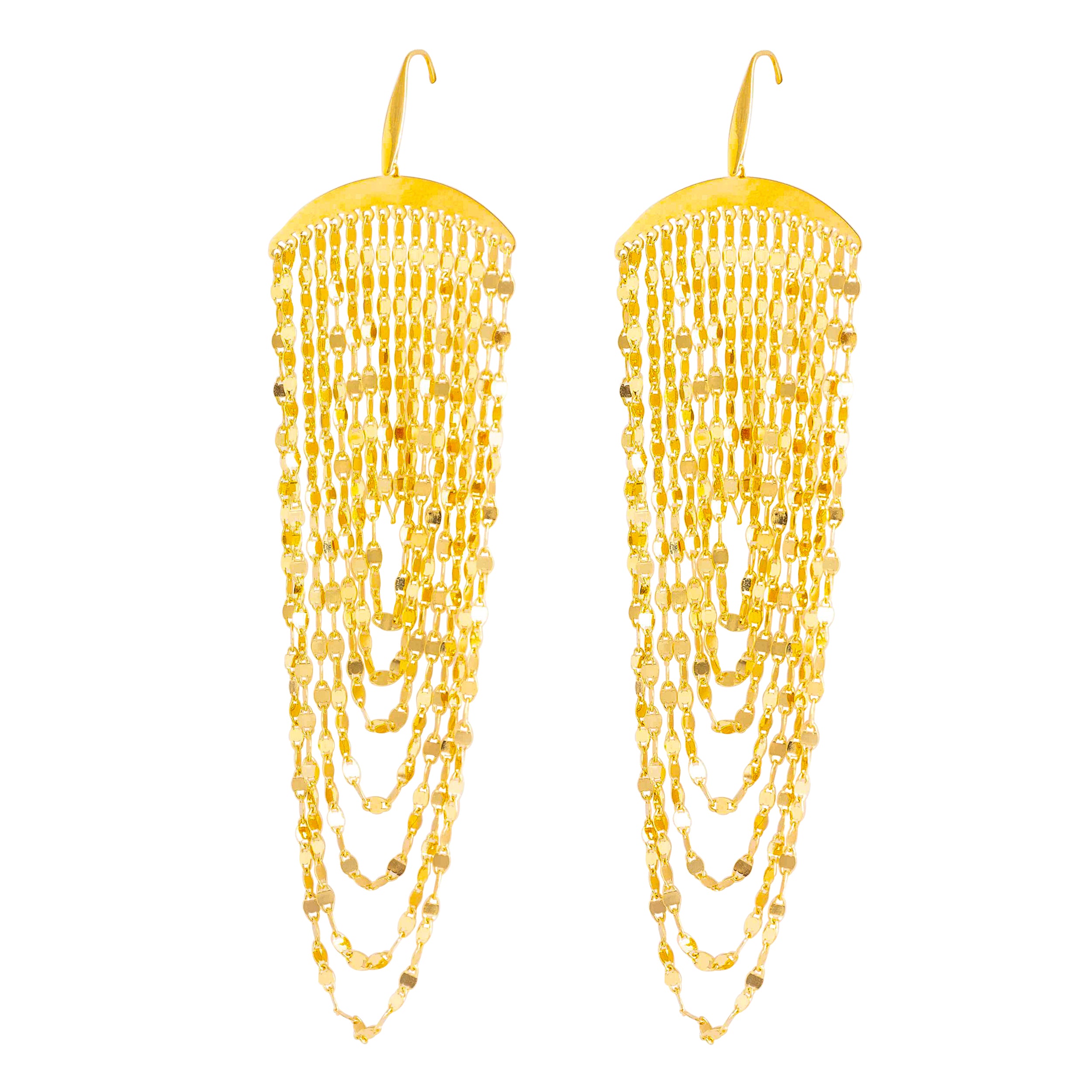 GOLD DISCO CASCADE EARRINGS