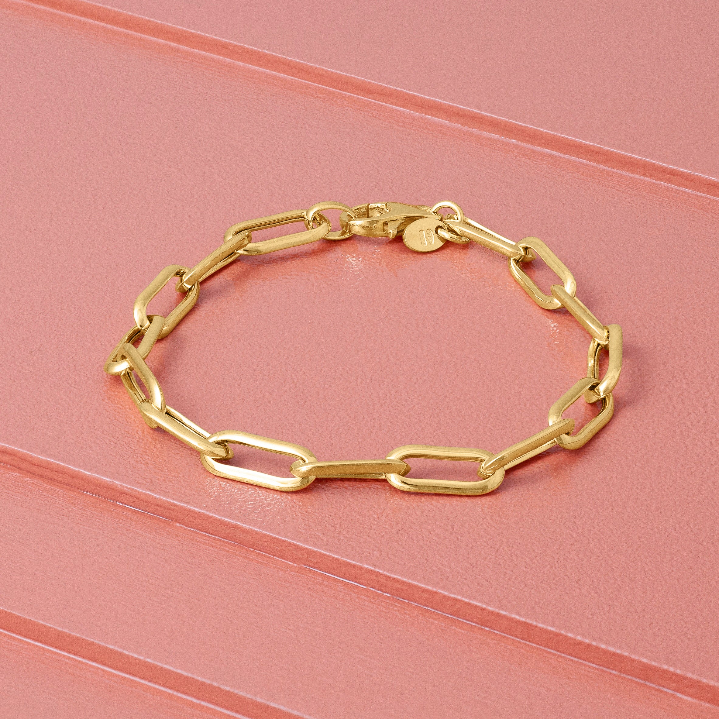 GOLD LONG LINK CHAIN BRACELET