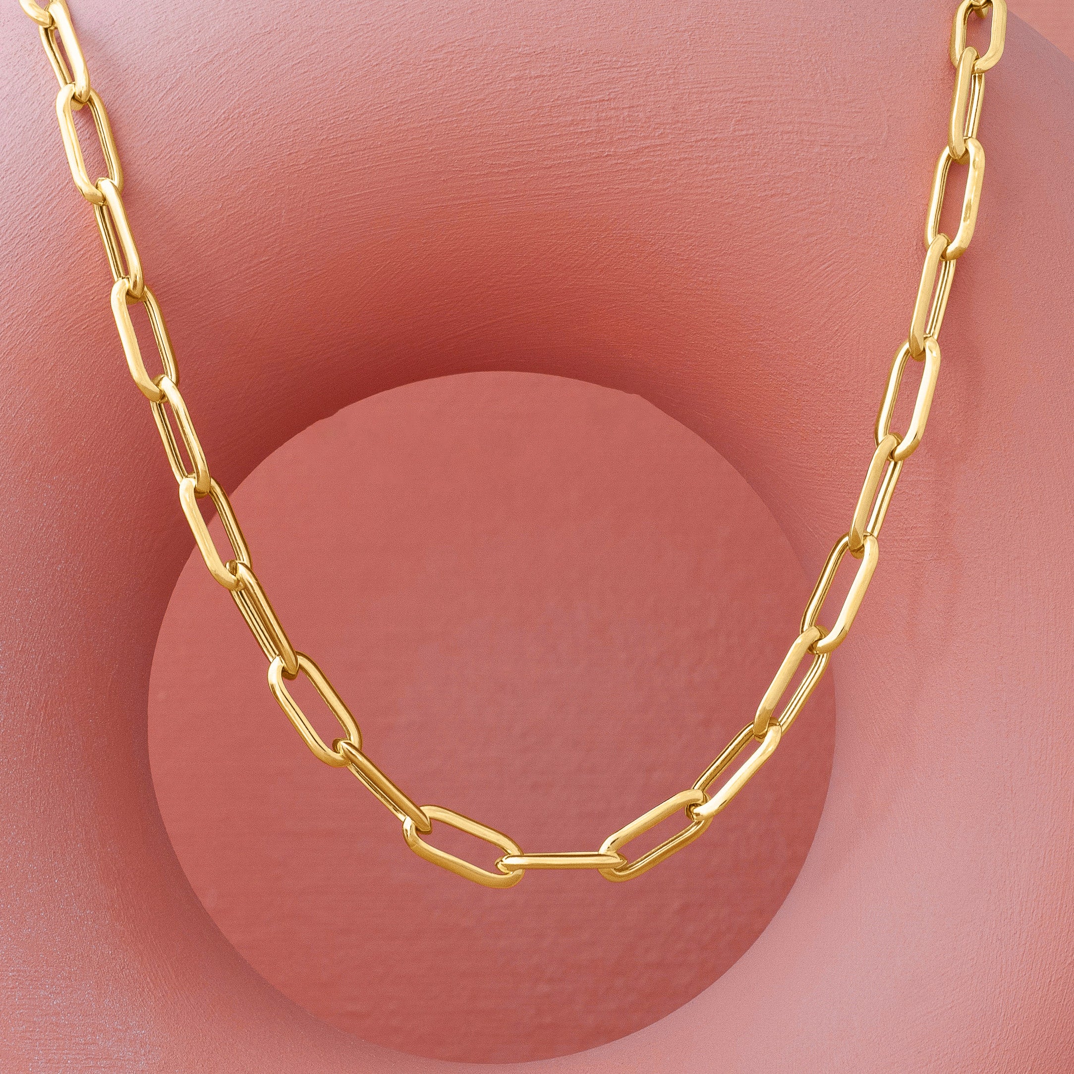 Gold Paper Clip Chain Necklace