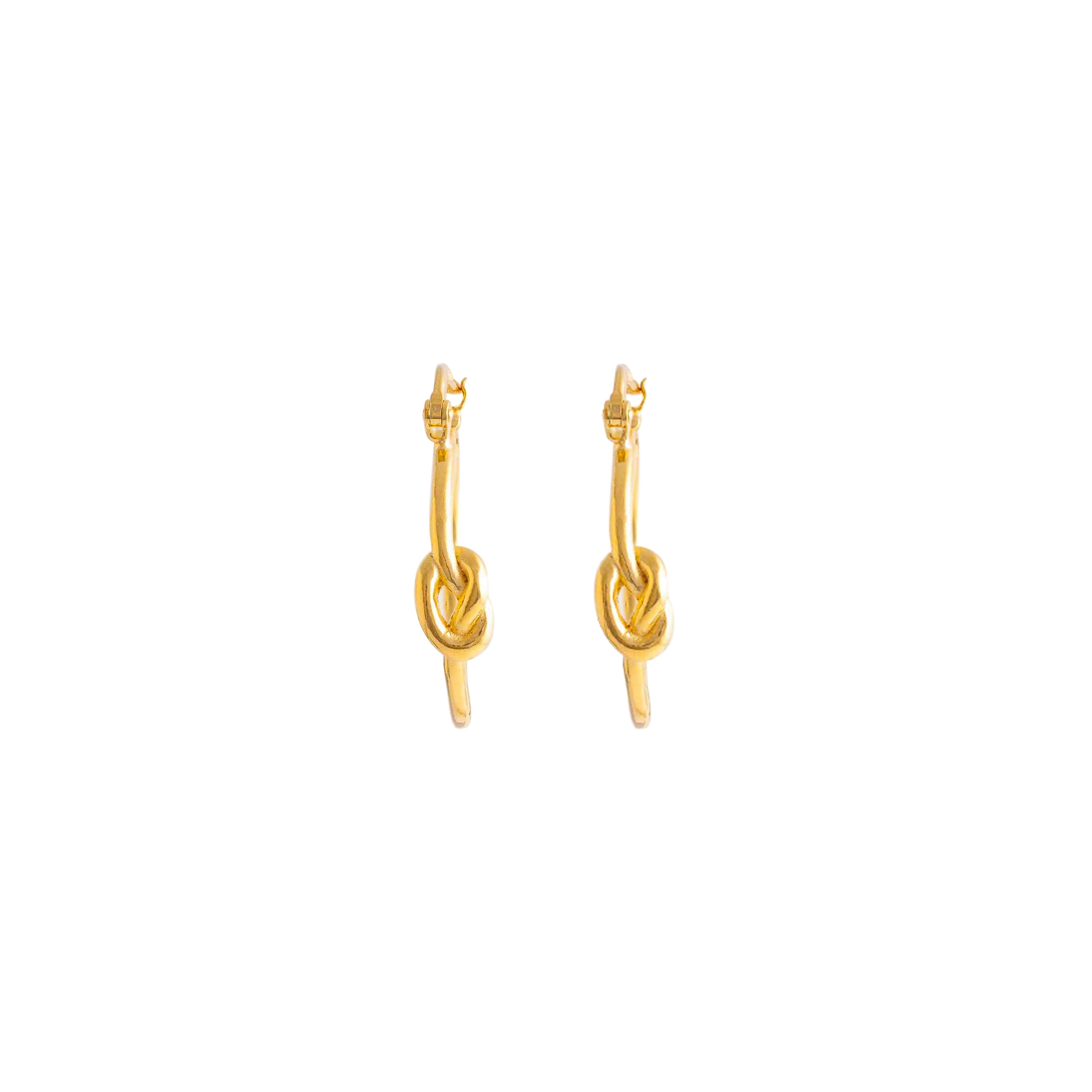 GOLD LOVE KNOT HOOP EARRINGS