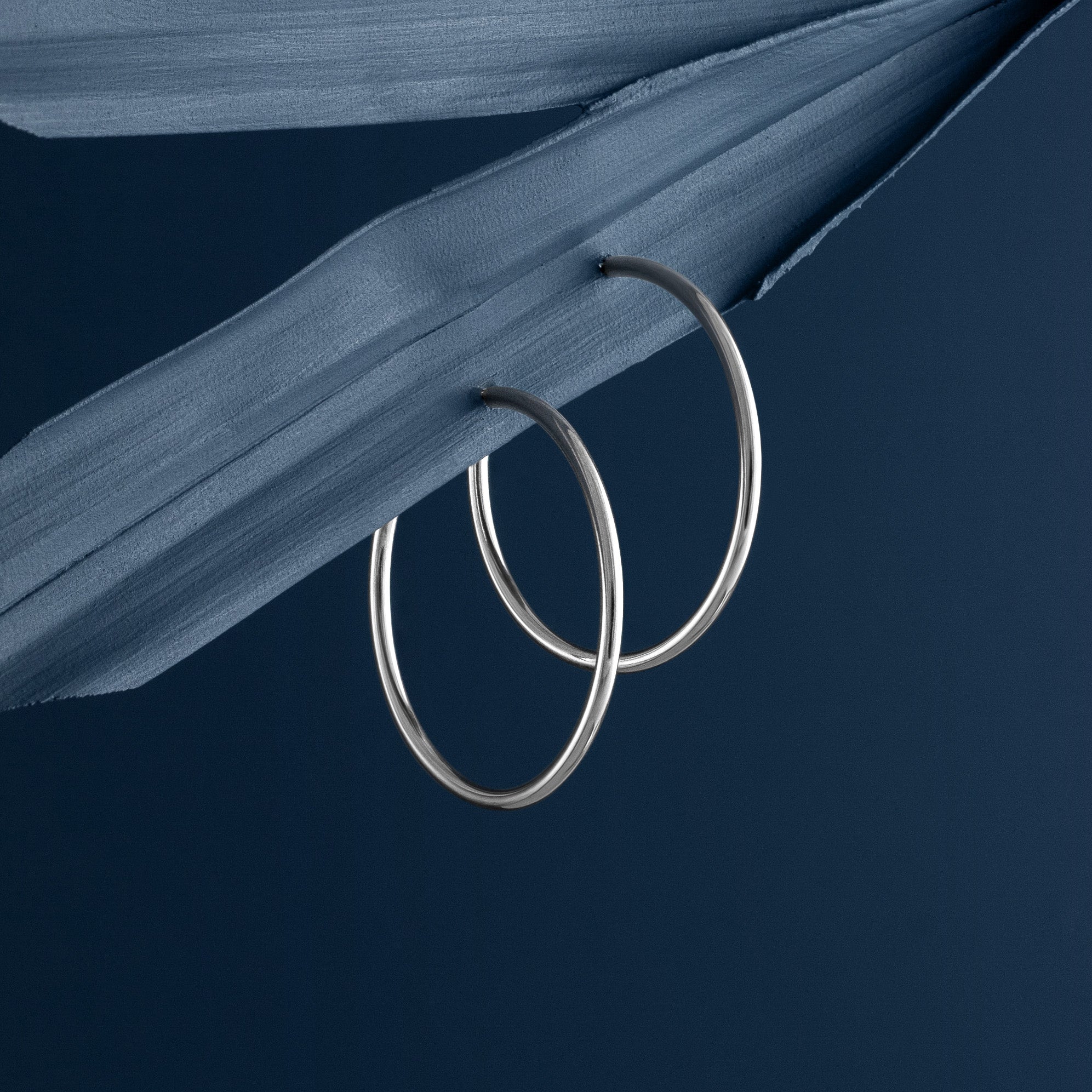 SILVER THREAD HOOPS