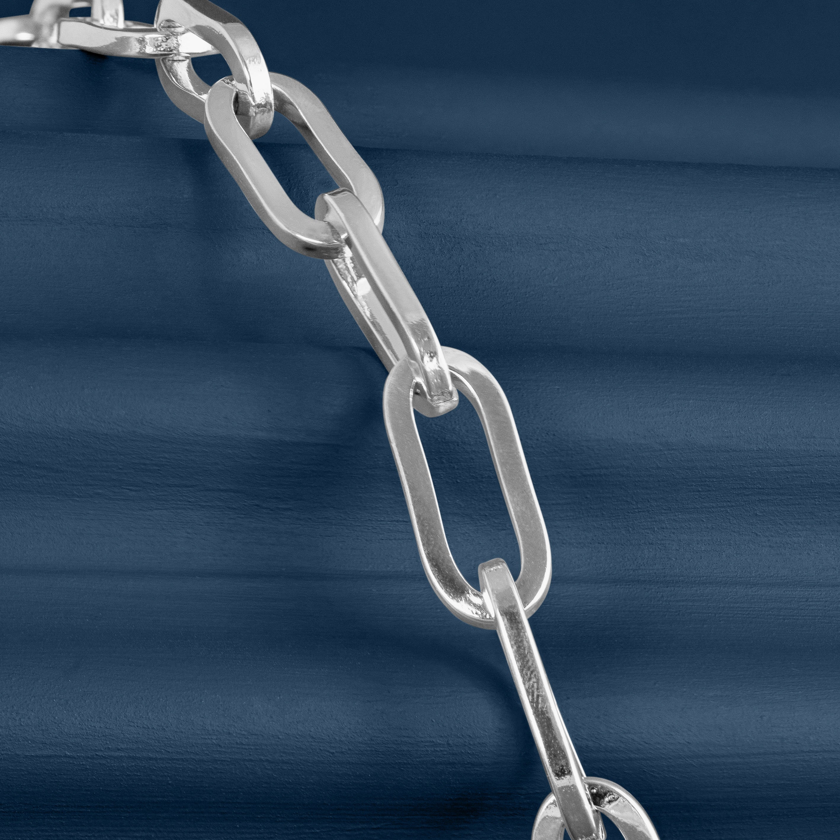SILVER CHUNKY LONG LINK CHAIN NECKLACE