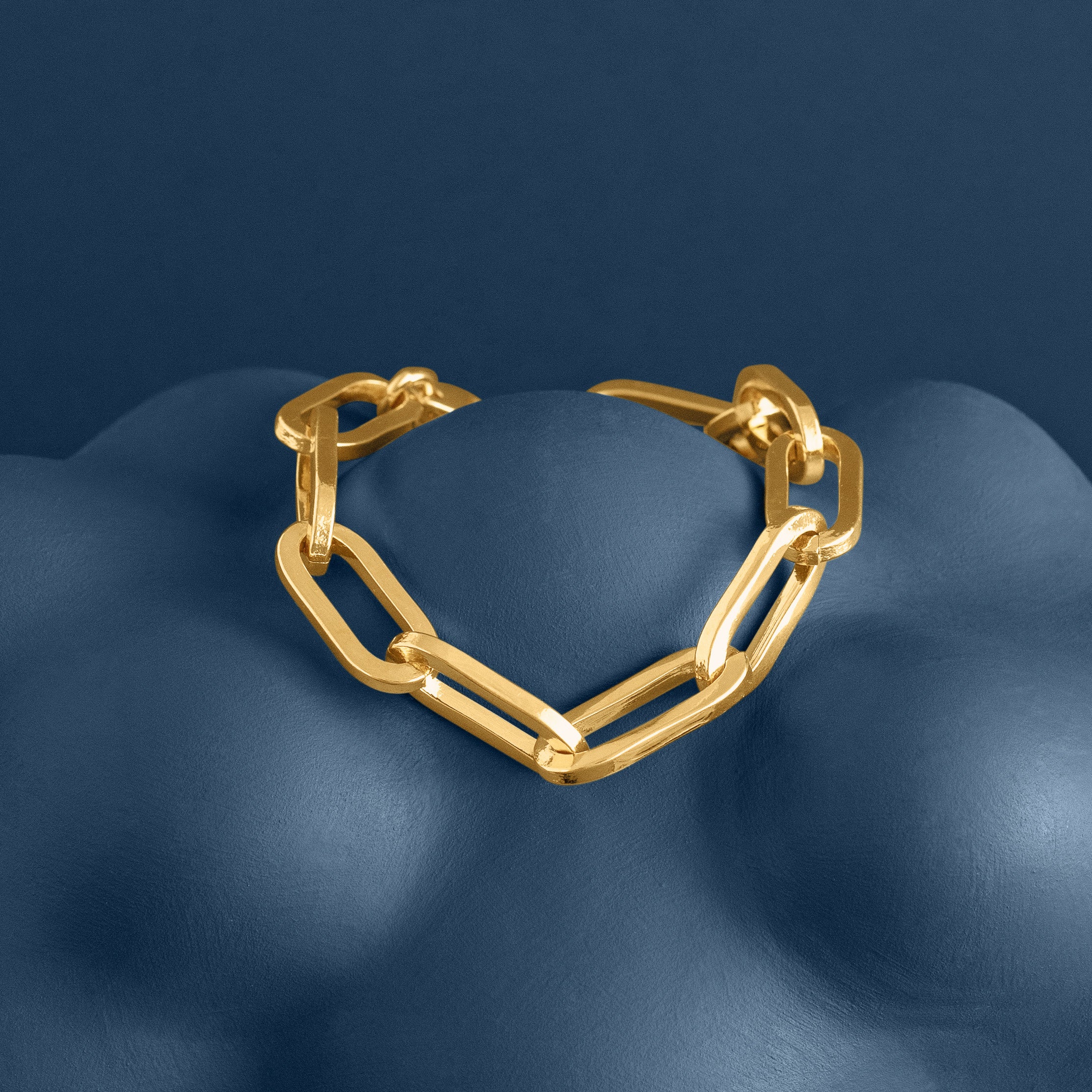 GOLD CHUNKY LONG LINK CHAIN BRACELET
