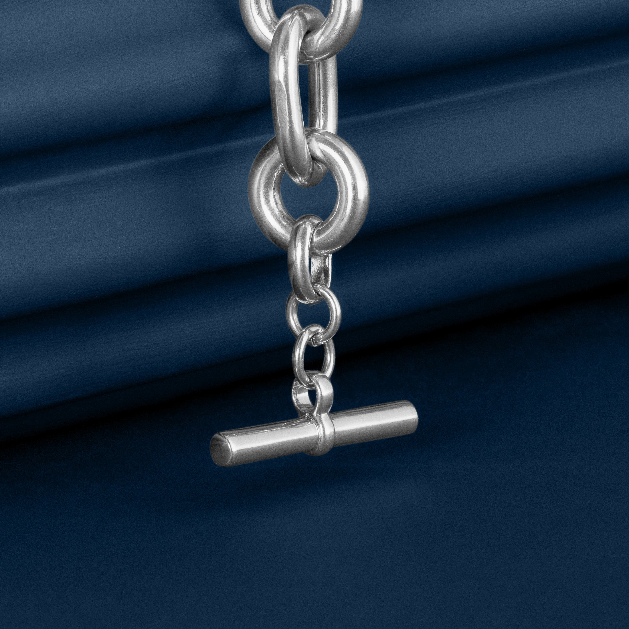 LARGE SILVER MIXED LINK CHAIN NECKLACE