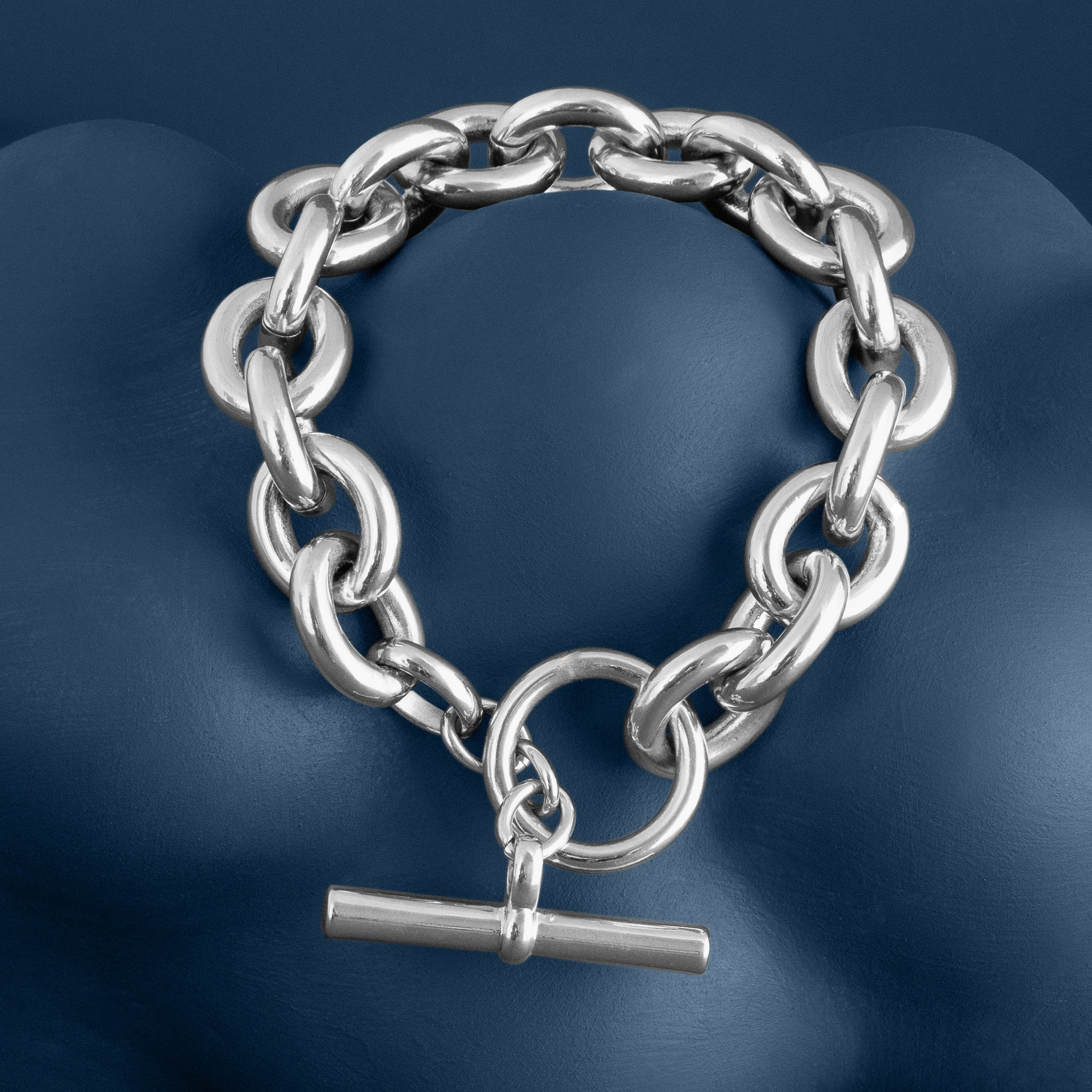 SILVER CHUNKY BELCHER CHAIN BRACELET