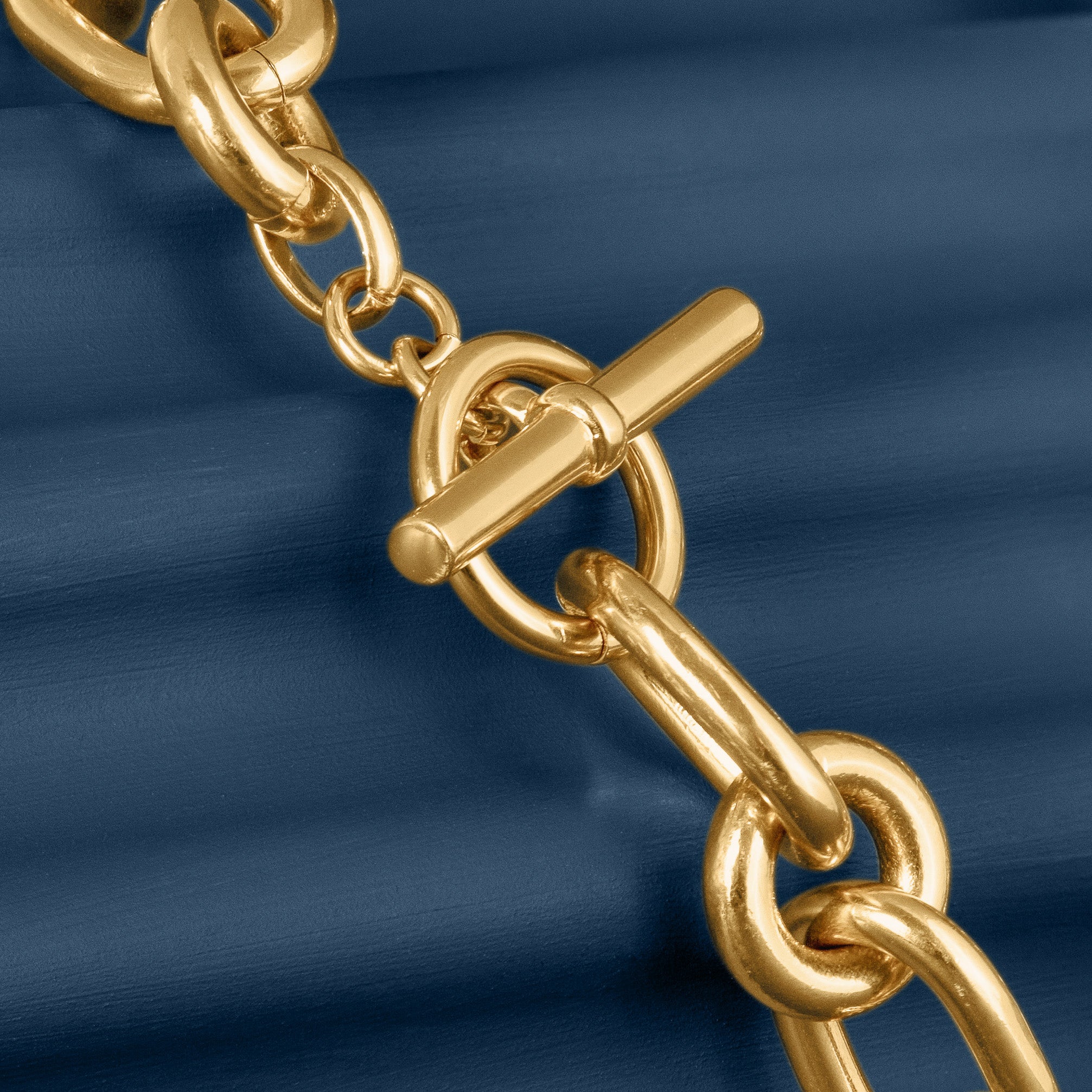 LARGE GOLD MIXED LINK CHAIN NECKLACE