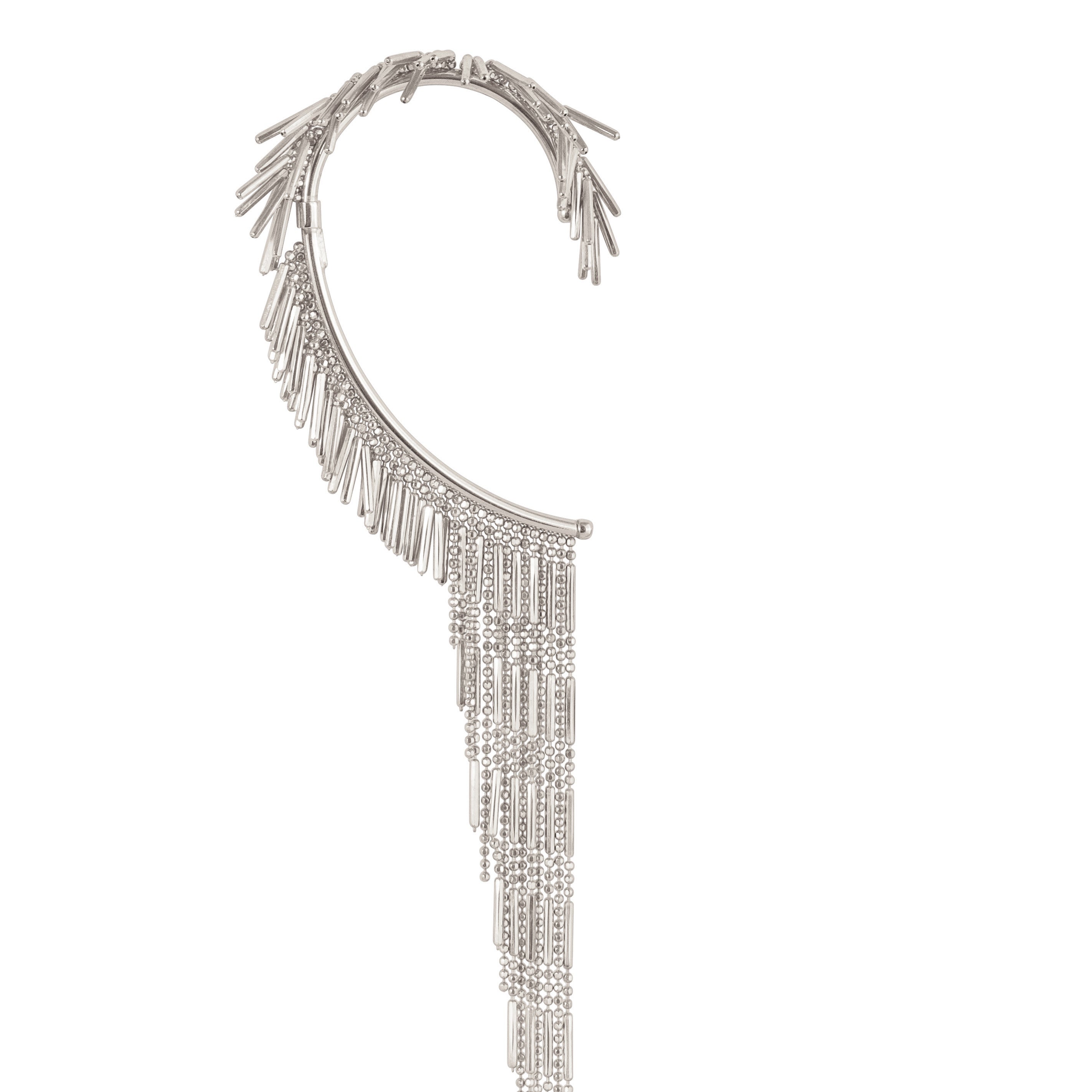 SILVER TASSEL EAR CUFF
