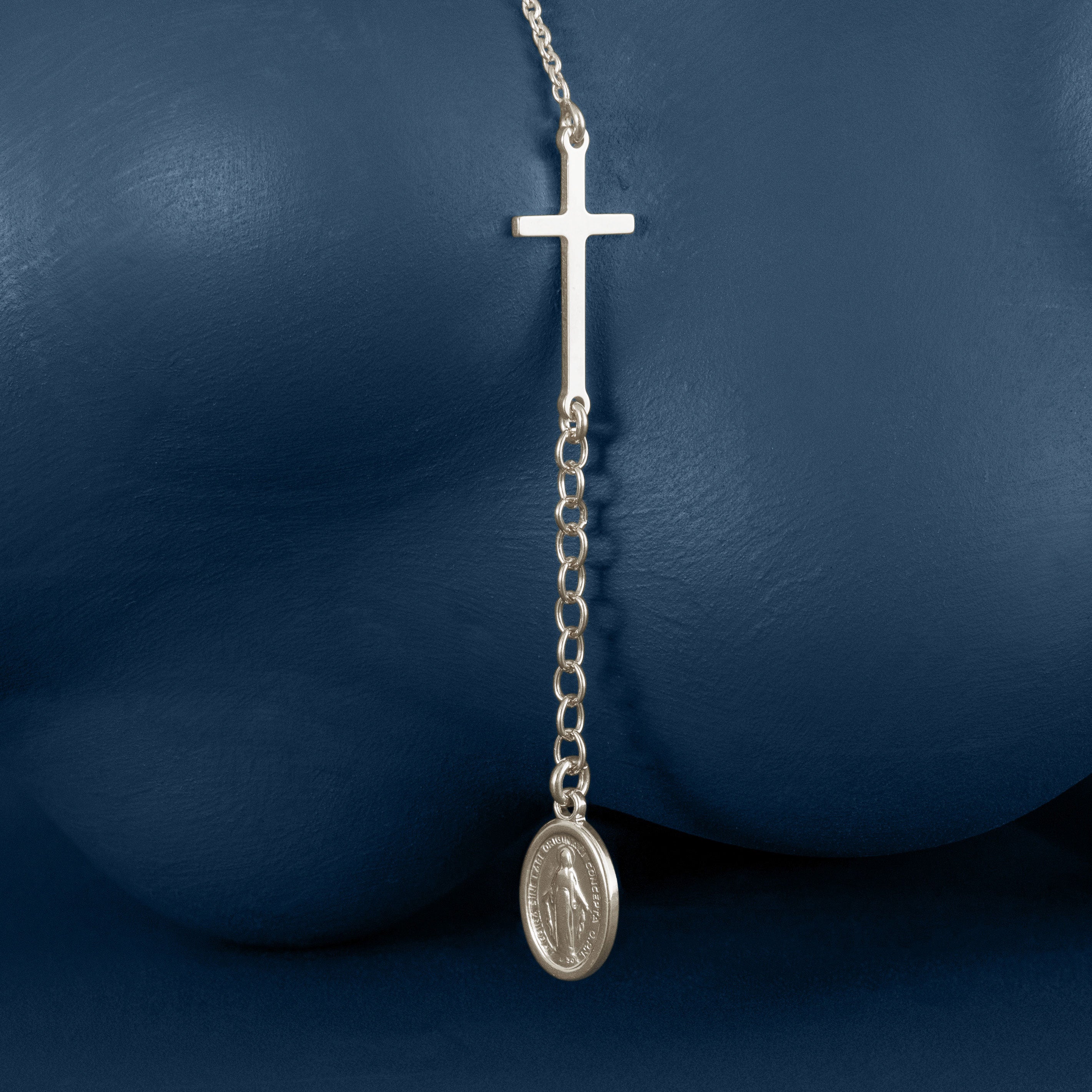 SILVER ROSARY BEAD BRACELET