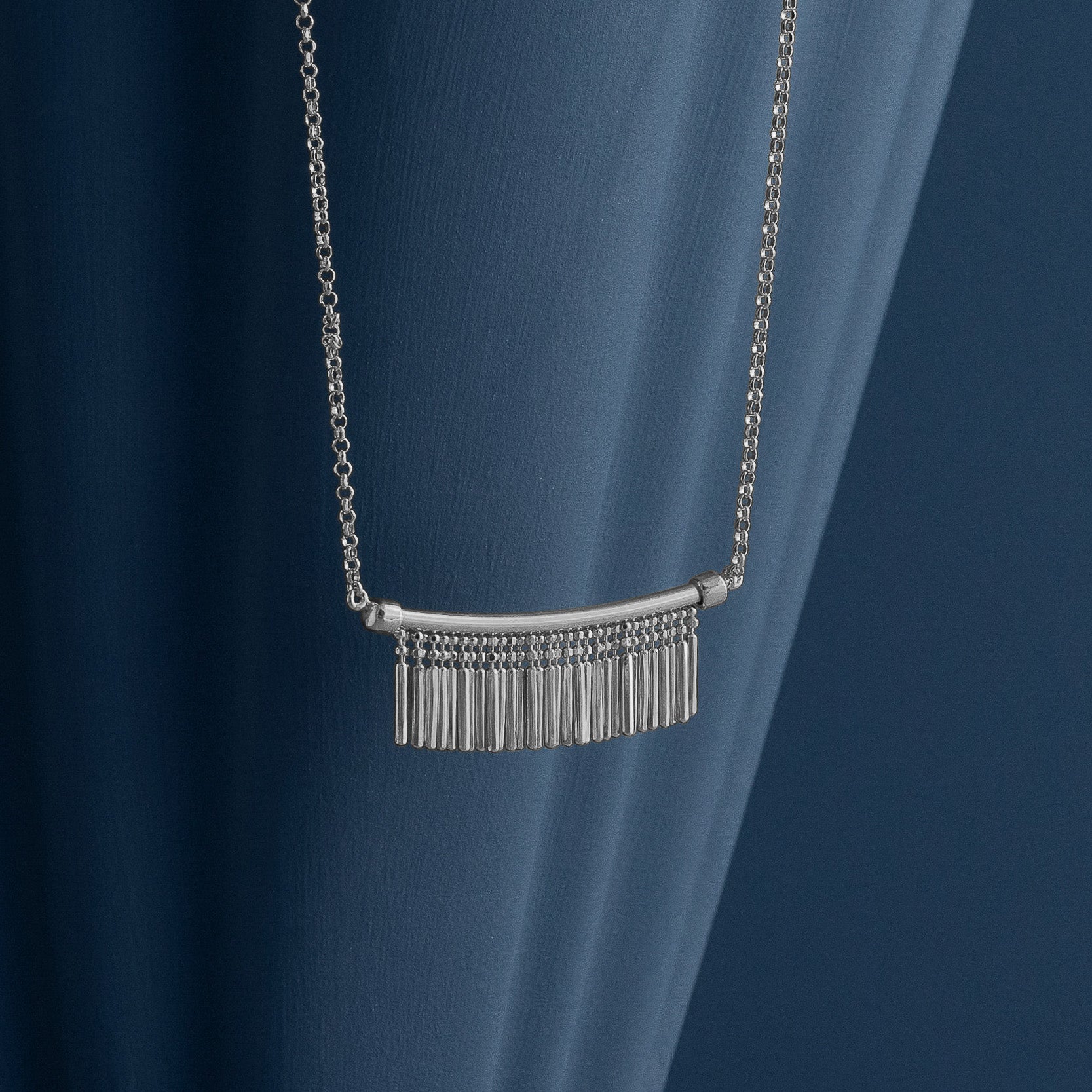 SILVER TASSEL CHARM NECKLACE