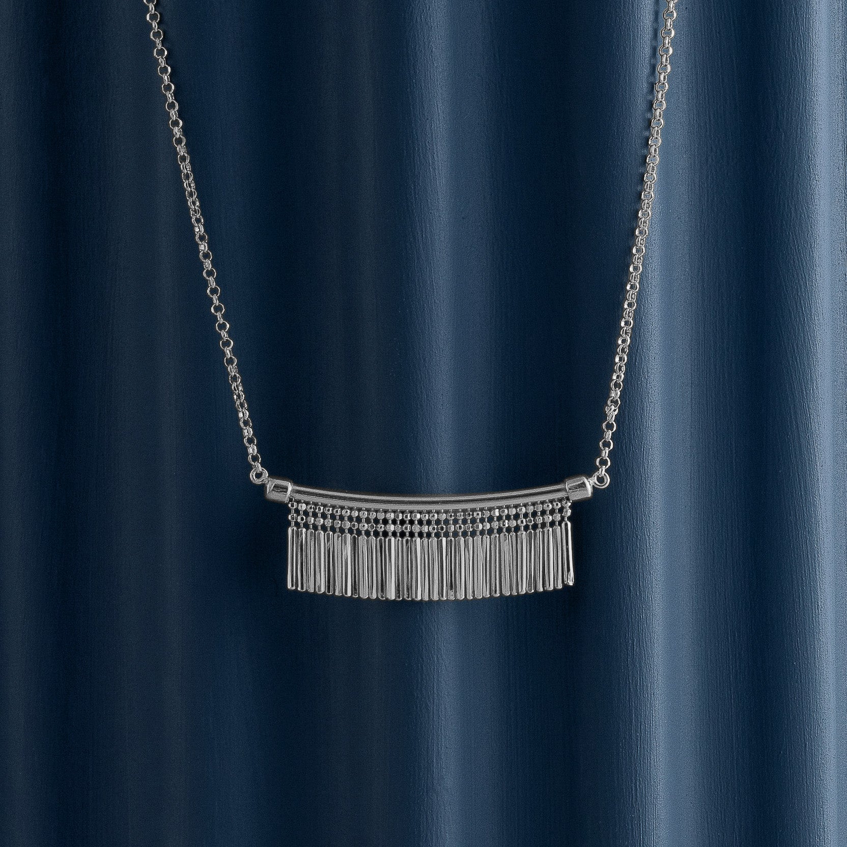 SILVER TASSEL CHARM NECKLACE