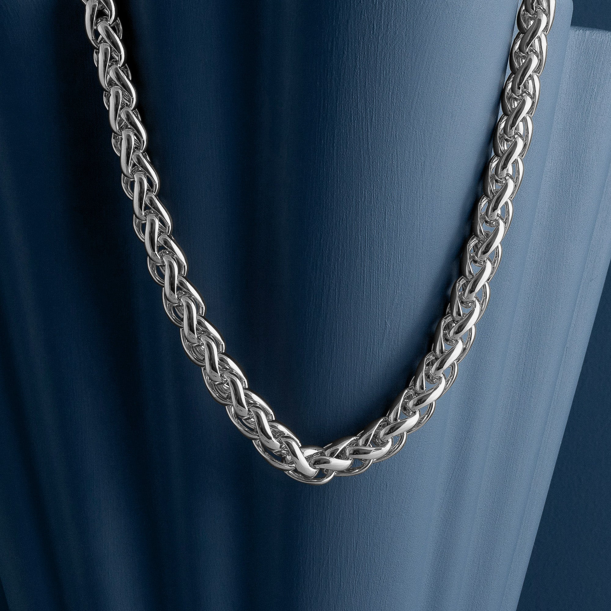 SILVER ROPE CHAIN NECKLACE