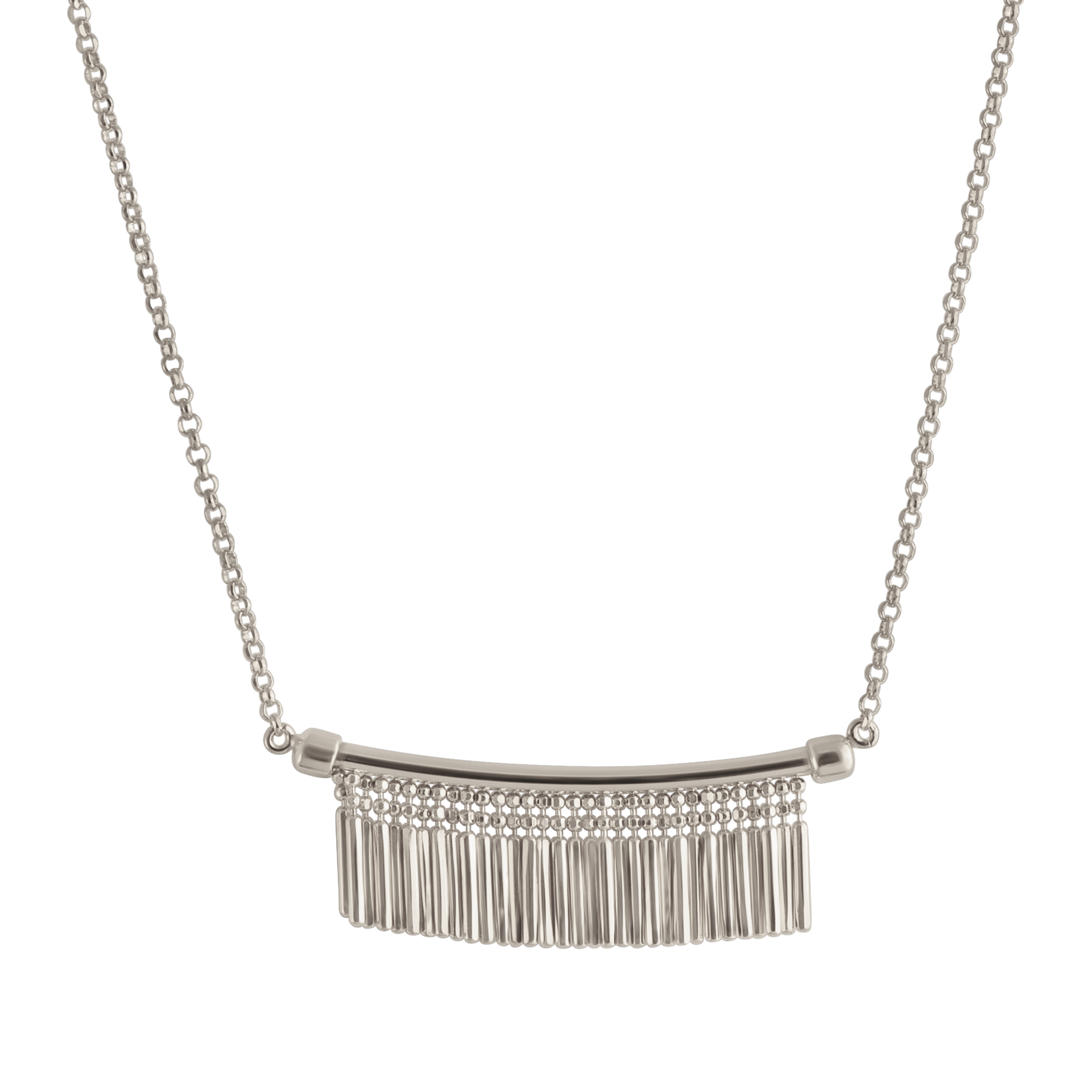 SILVER TASSEL CHARM NECKLACE