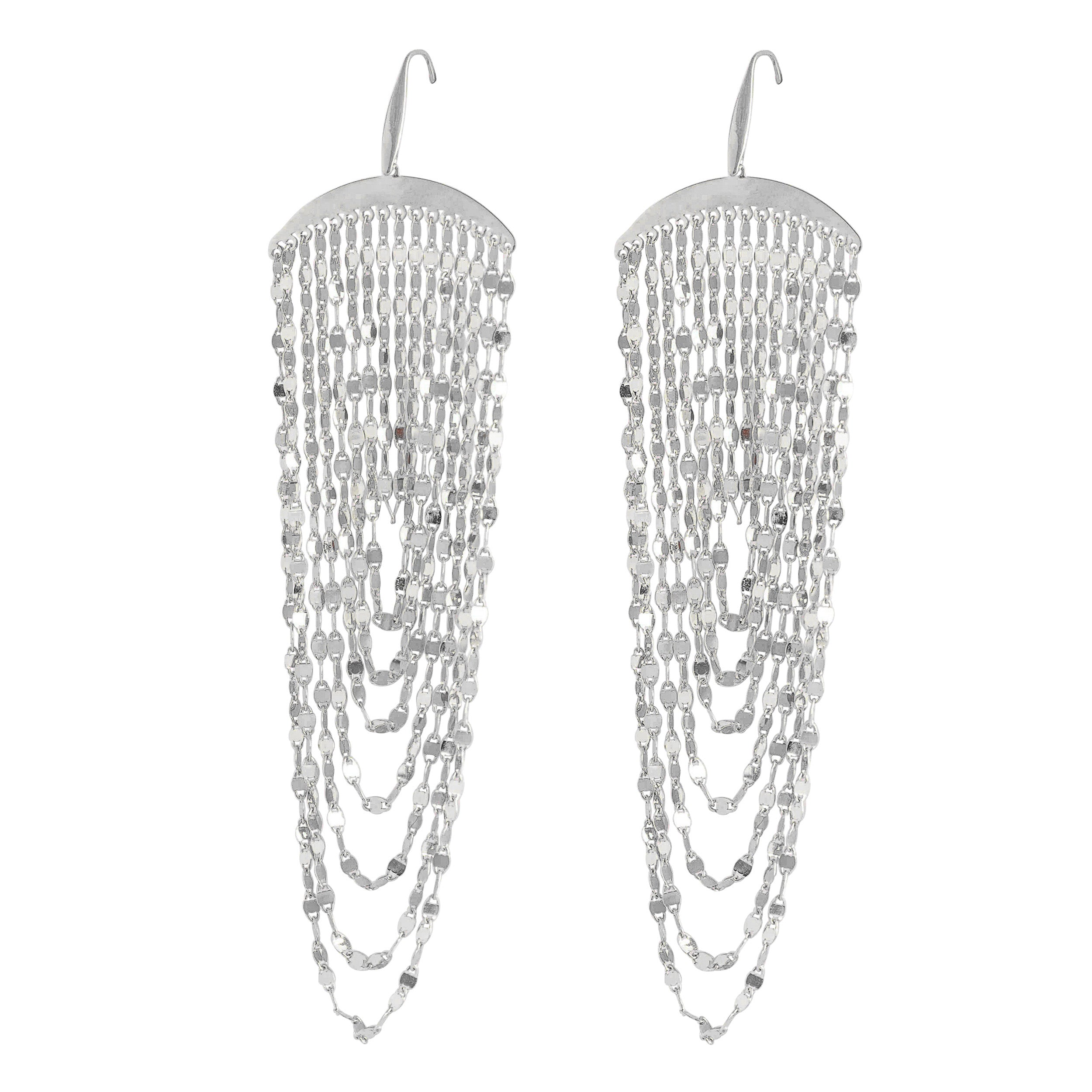 SILVER DISCO CASCADE EARRINGS