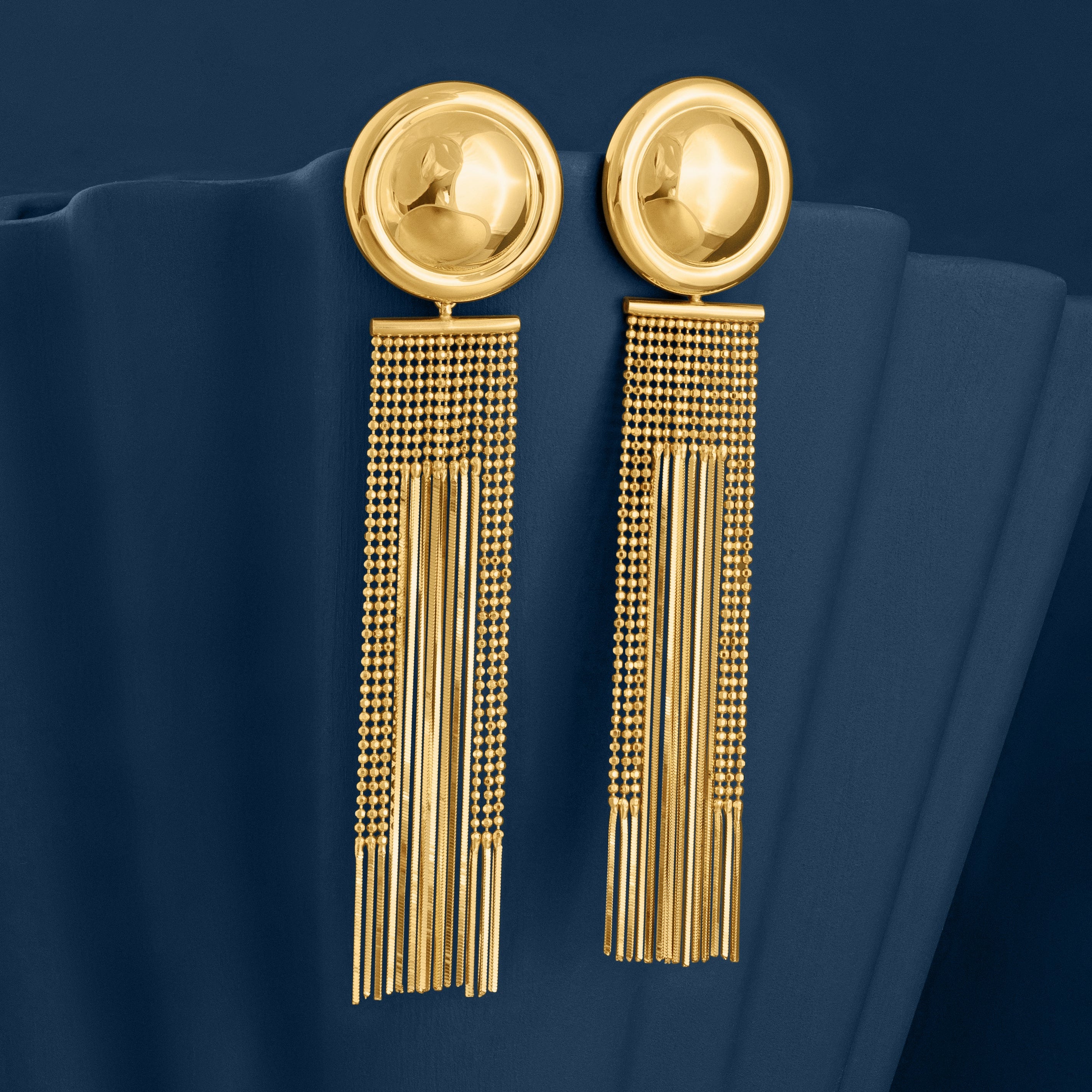 DISC & TASSEL EARRINGS