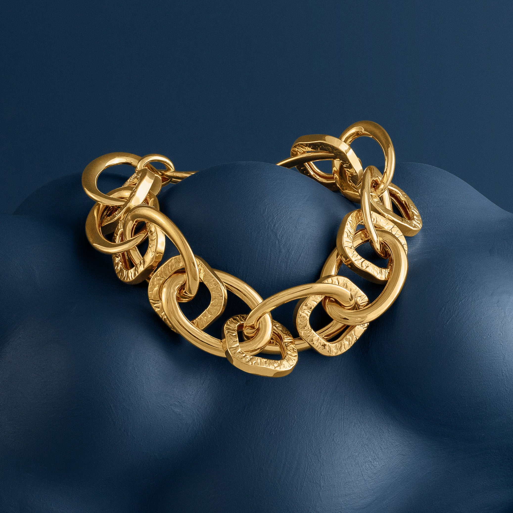 GOLD TEXTURED MULTIPLE CHAIN BRACELET