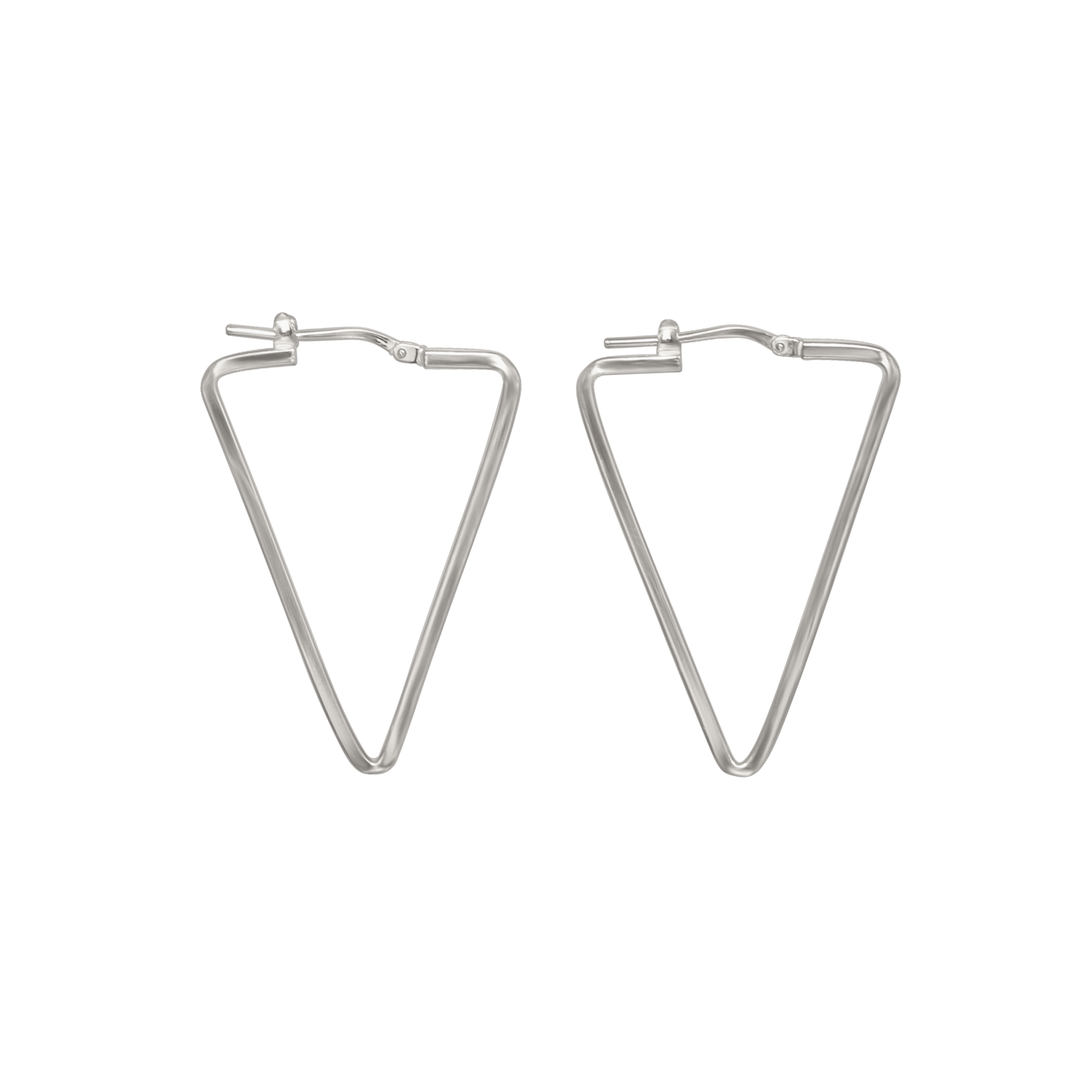 SILVER TRIANGLE HOOP EARRINGS