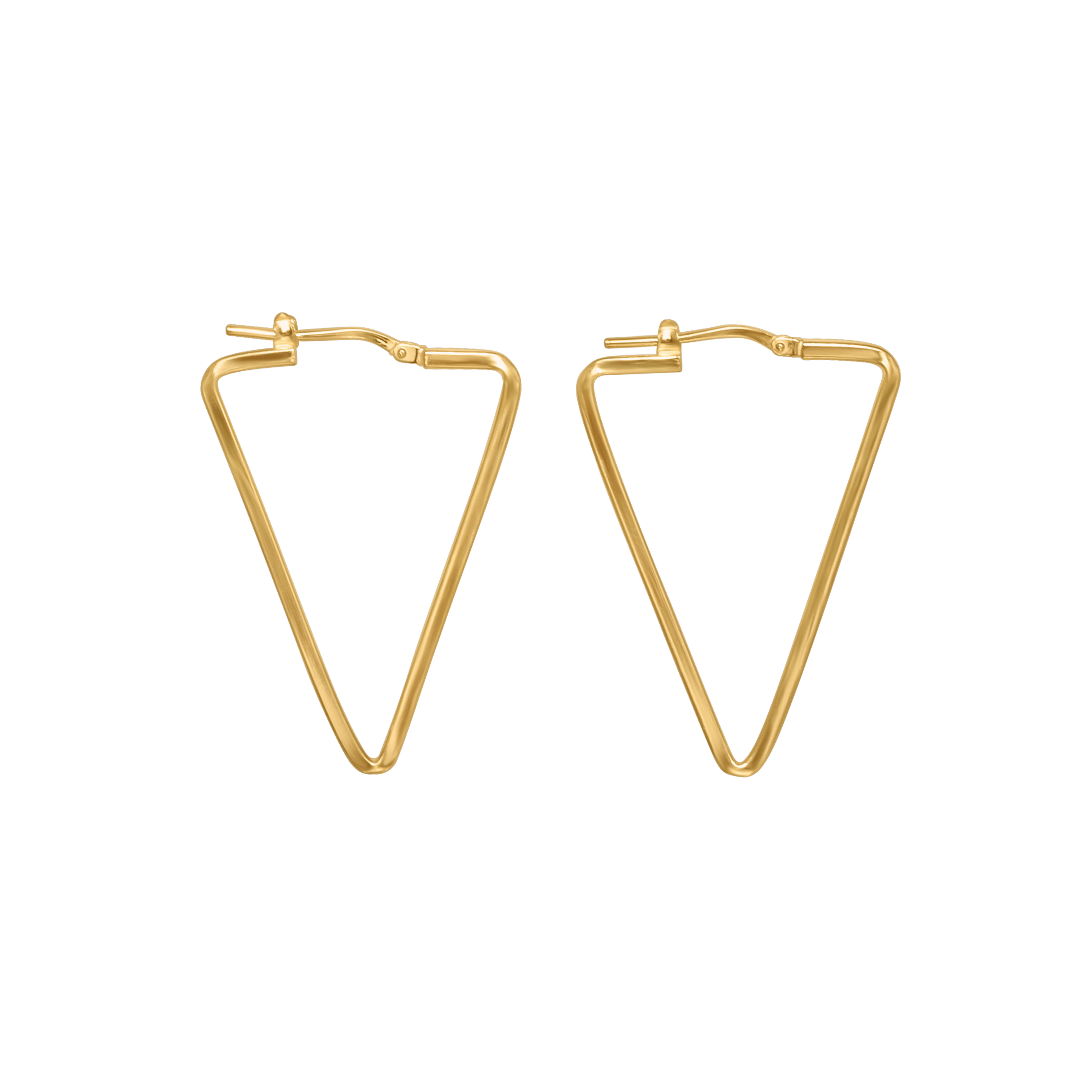 GOLD TRIANGLE HOOP EARRINGS