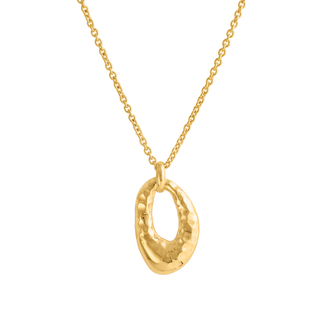 HAMMERED OVAL DROP PENDANT