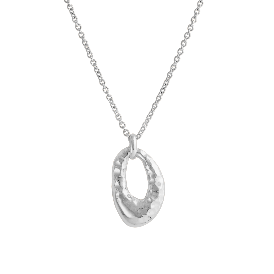 HAMMERED OVAL DROP PENDANT