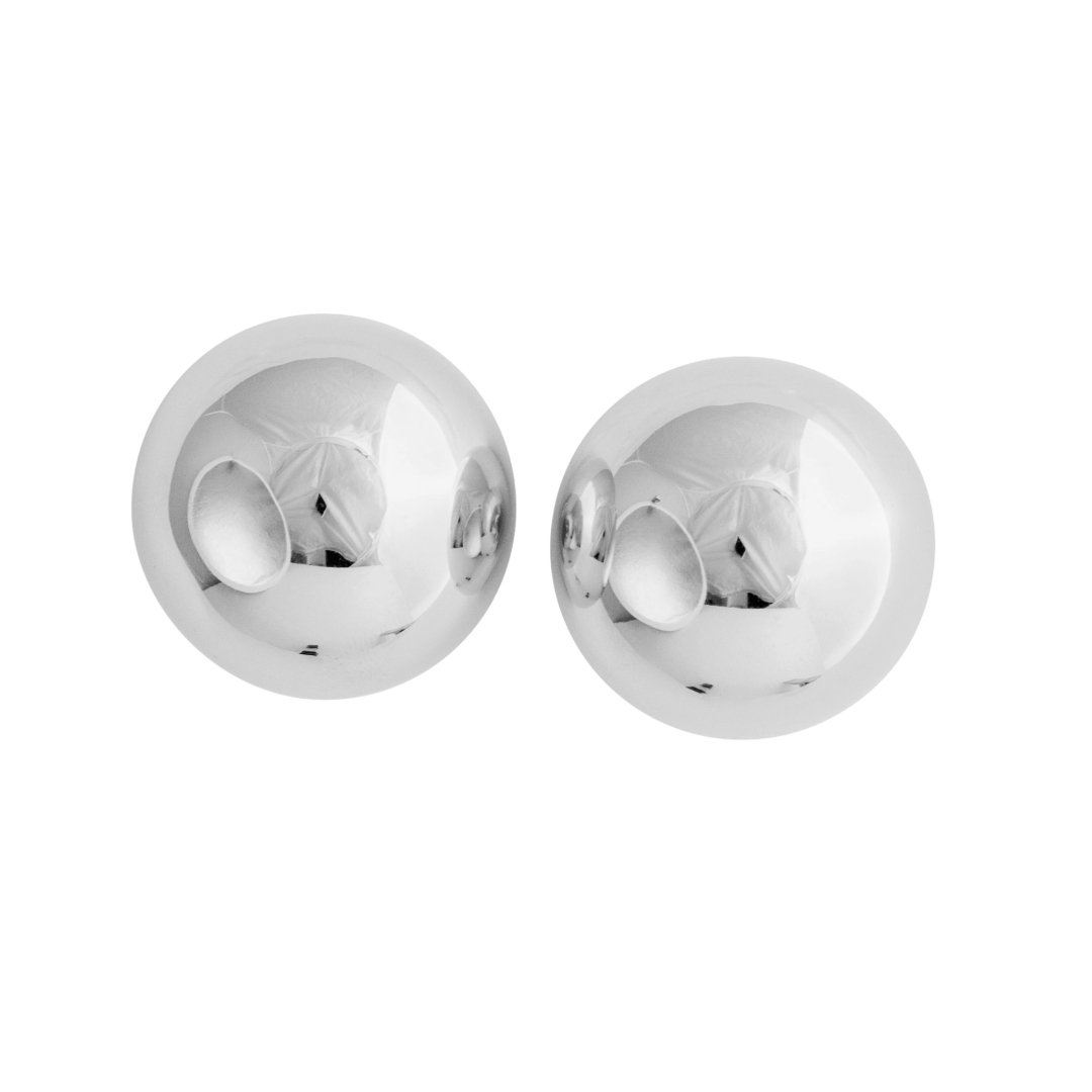 LARGE POLISHED BALL EARRINGS