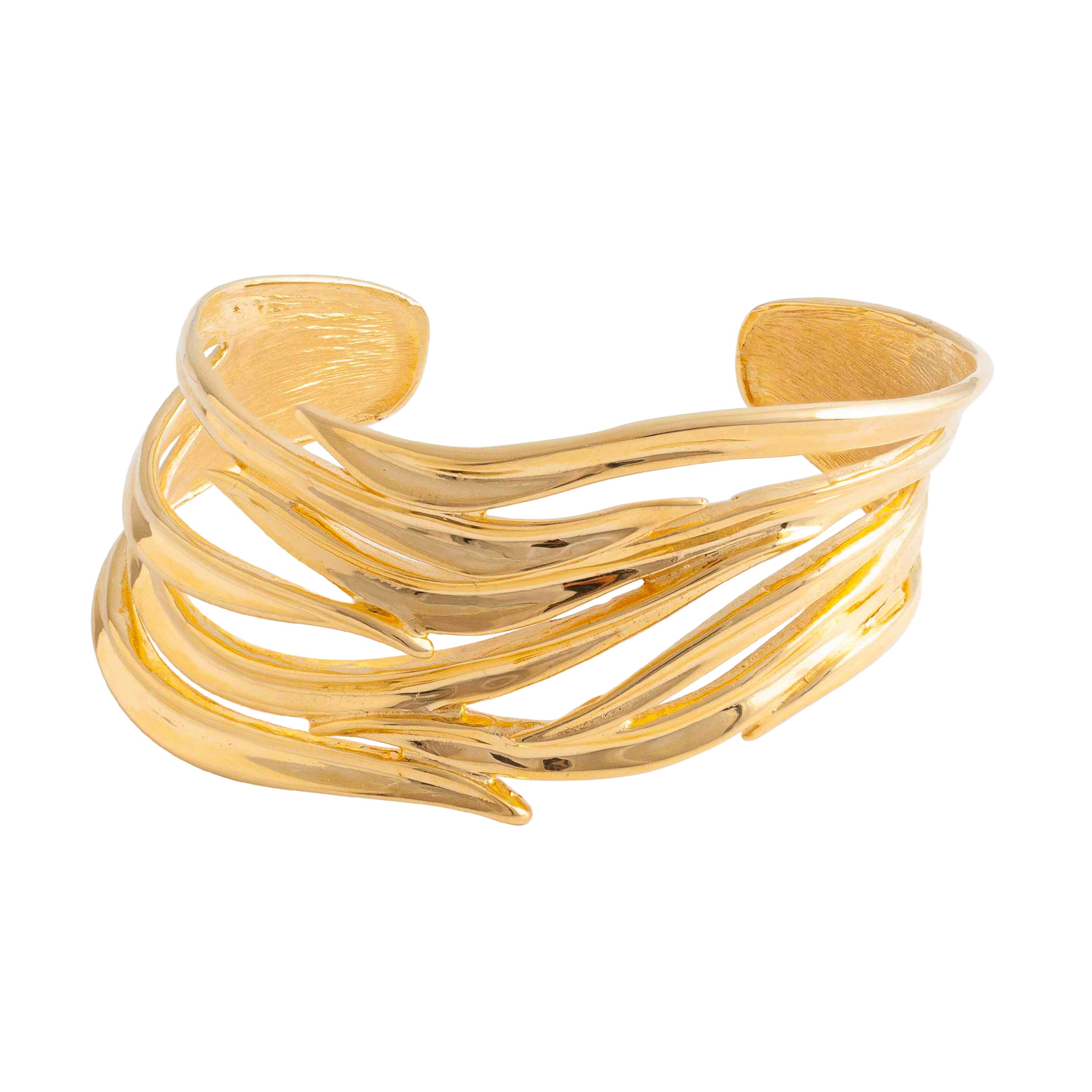 Large Gold Wave Cuff