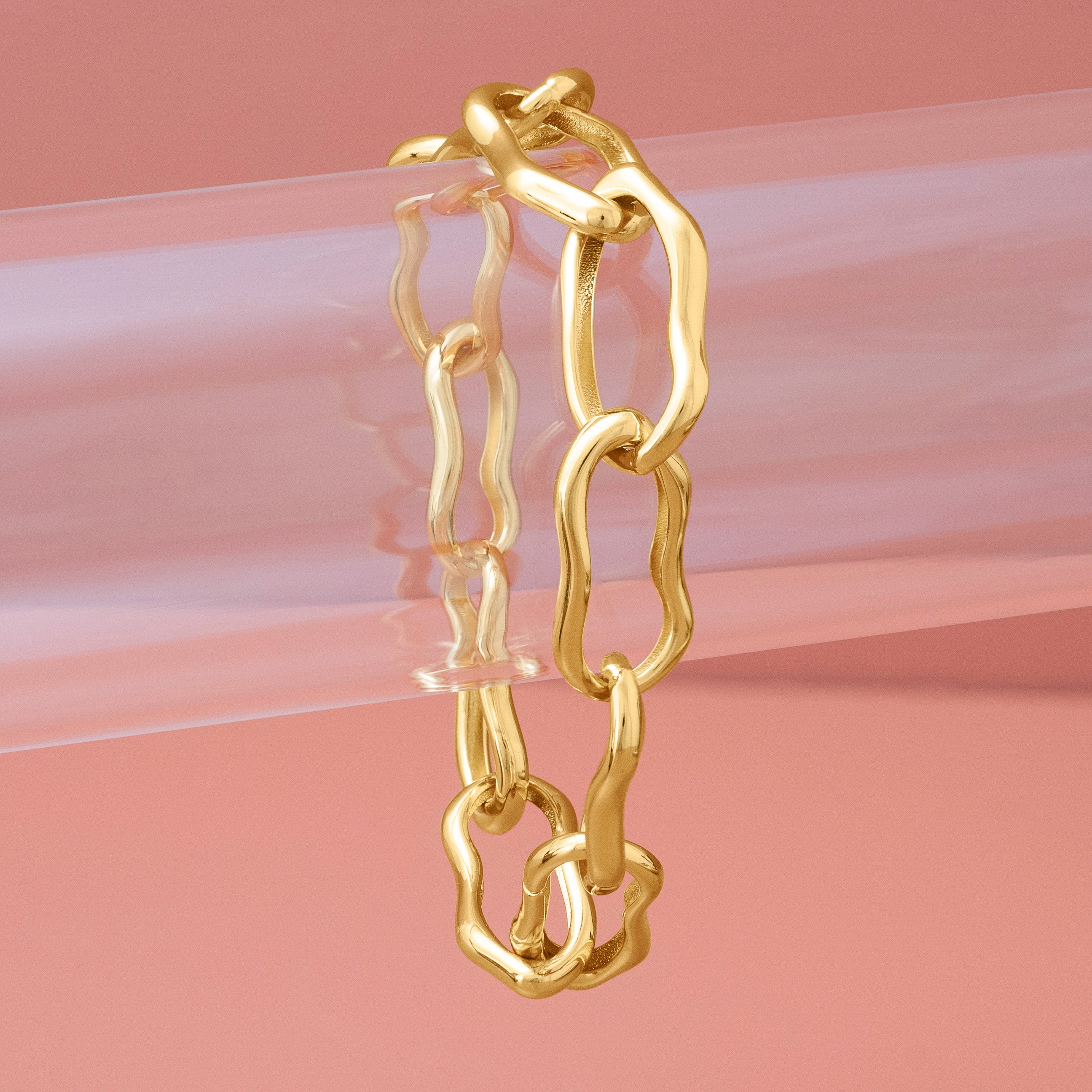GOLD MOLTEN CHAIN LINK BRACELET