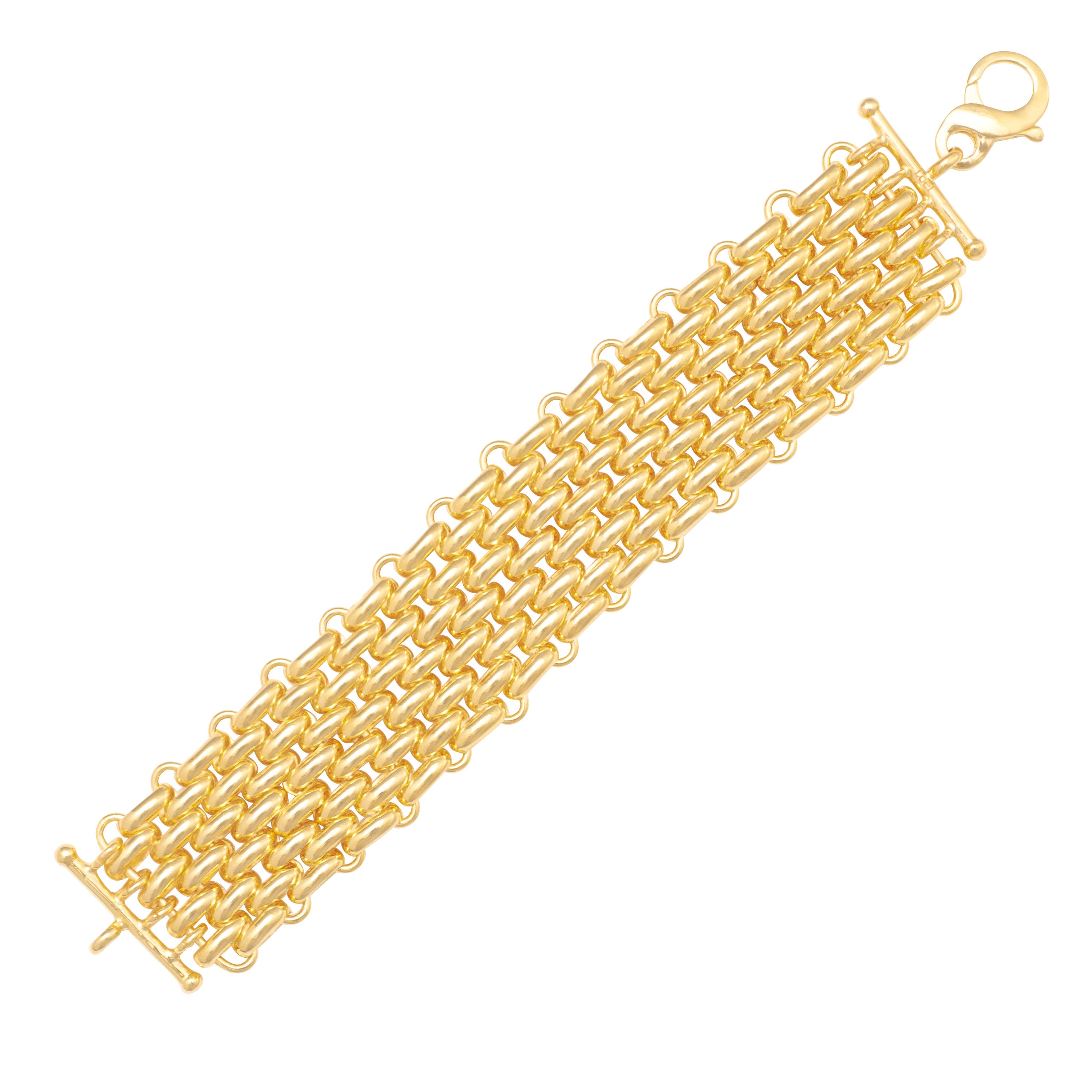 Large Multi Woven Chain Flat Weave Bracelet