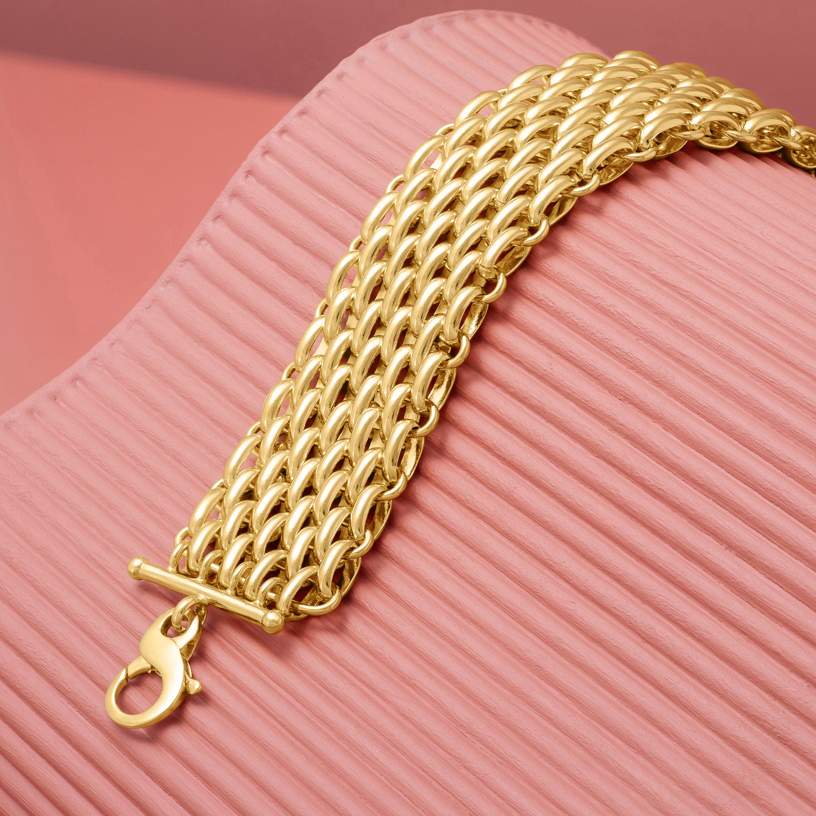 Chunky Gold Woven Chain Bracelet