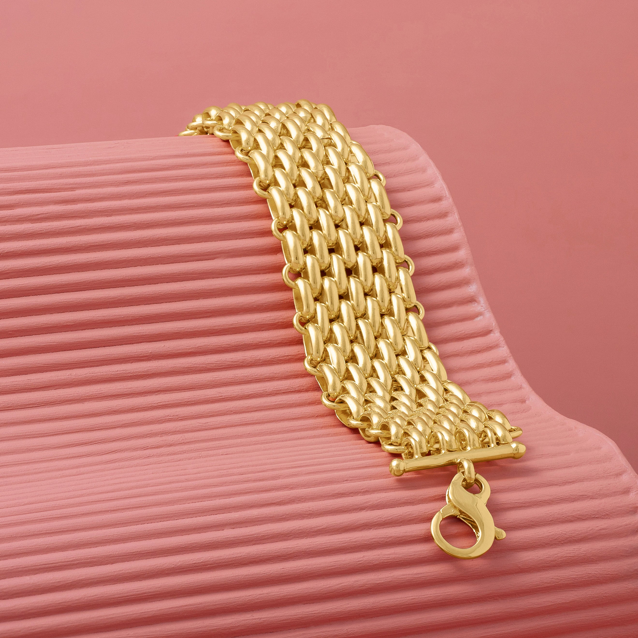 Chunky Gold Woven Chain Bracelet